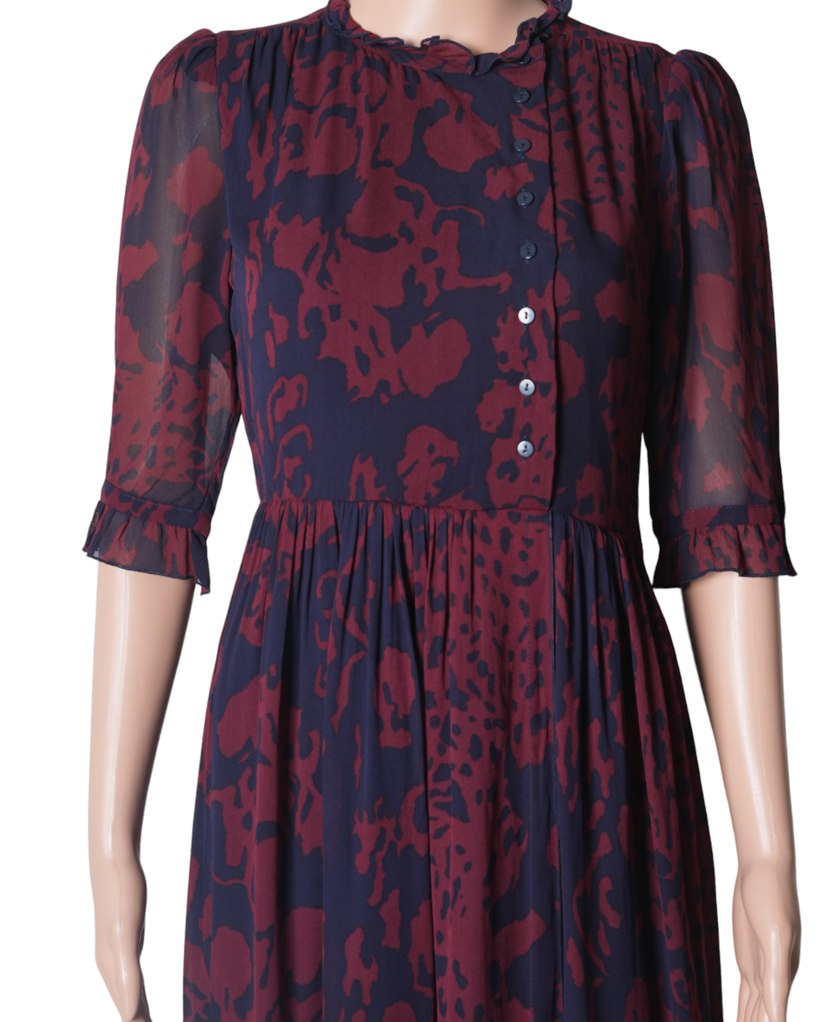 BA & SH Red & Blue Floral Dress