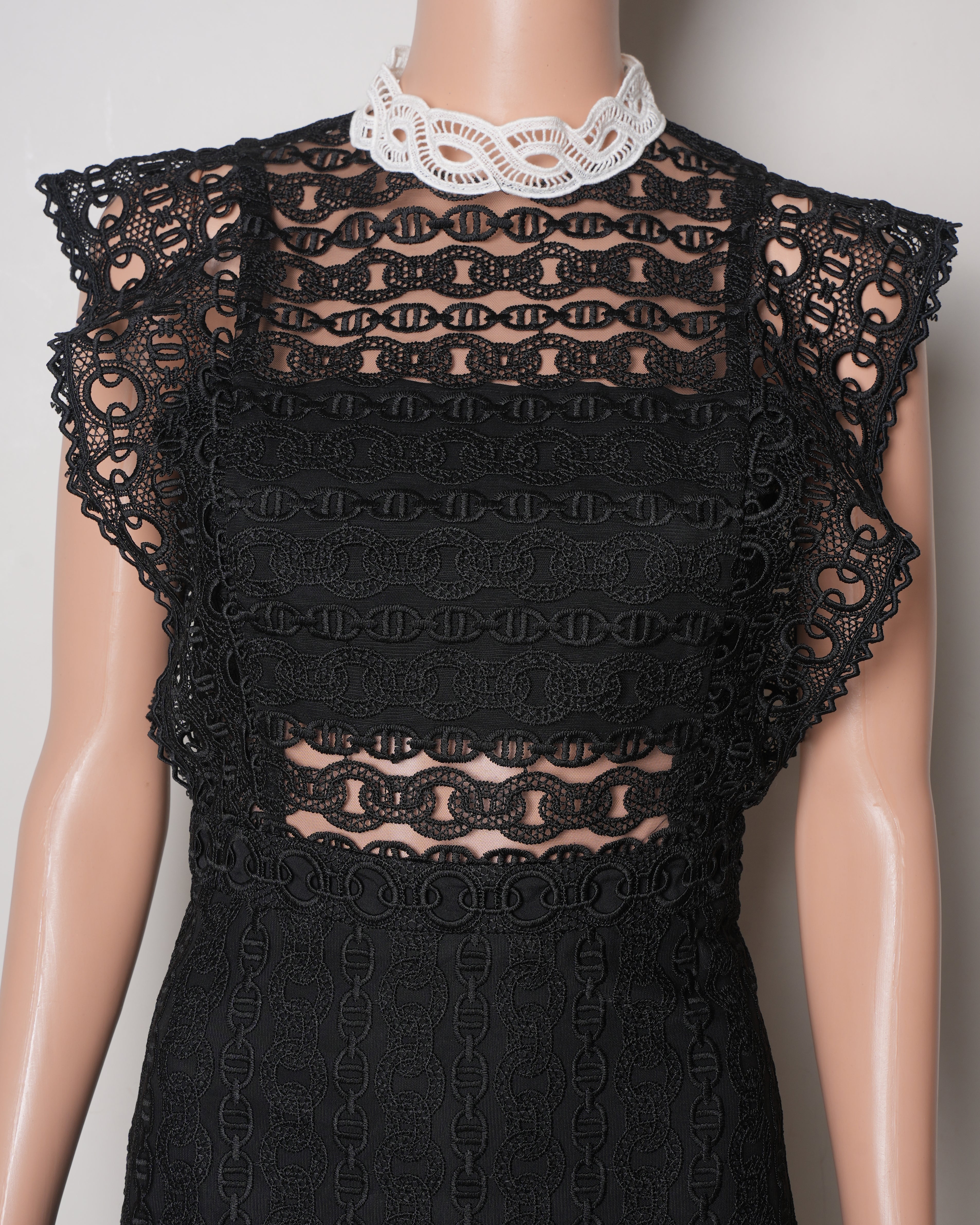 Sandro White Lace Net Dress