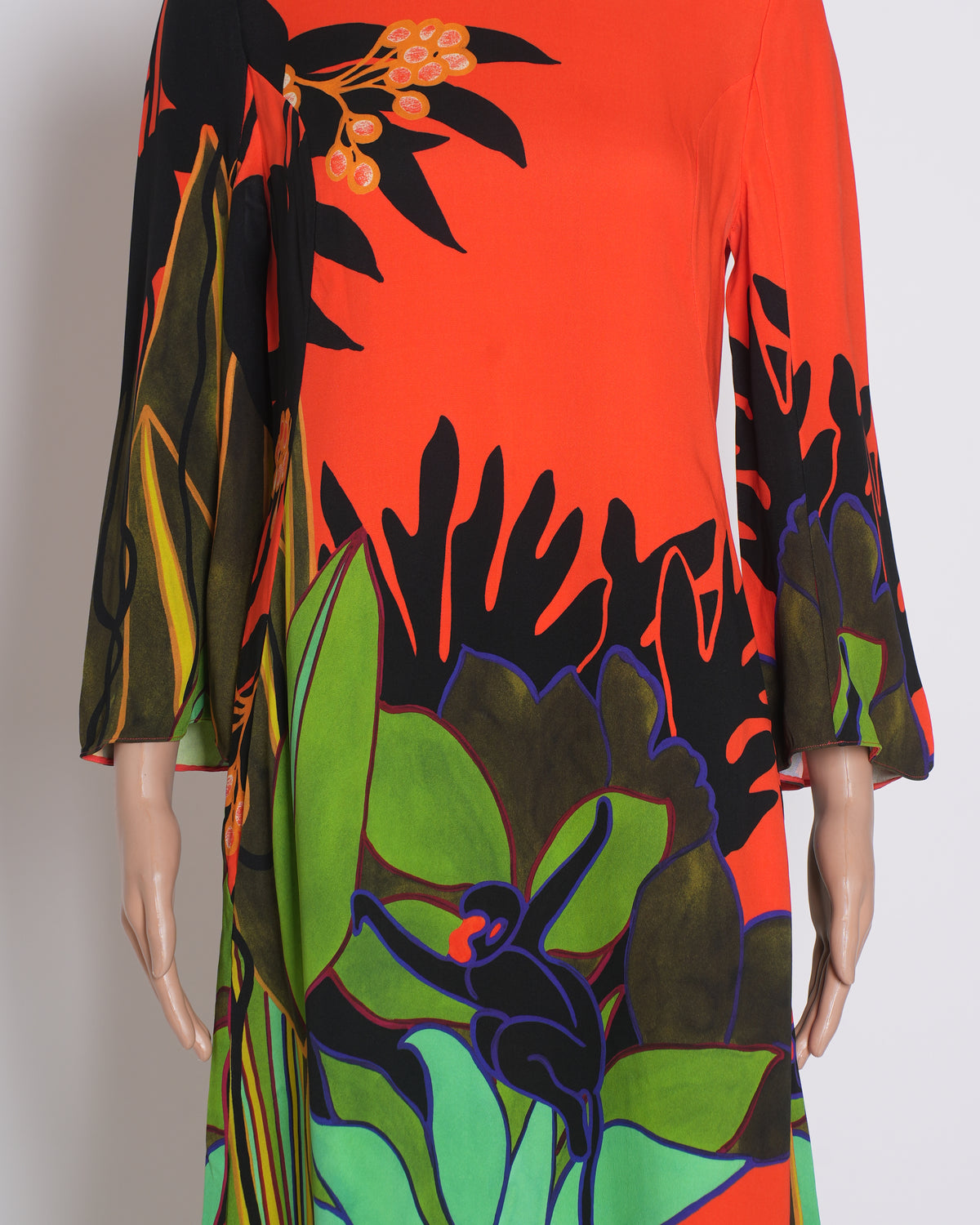 Valentino Silk Monkey Forest Printed Dress