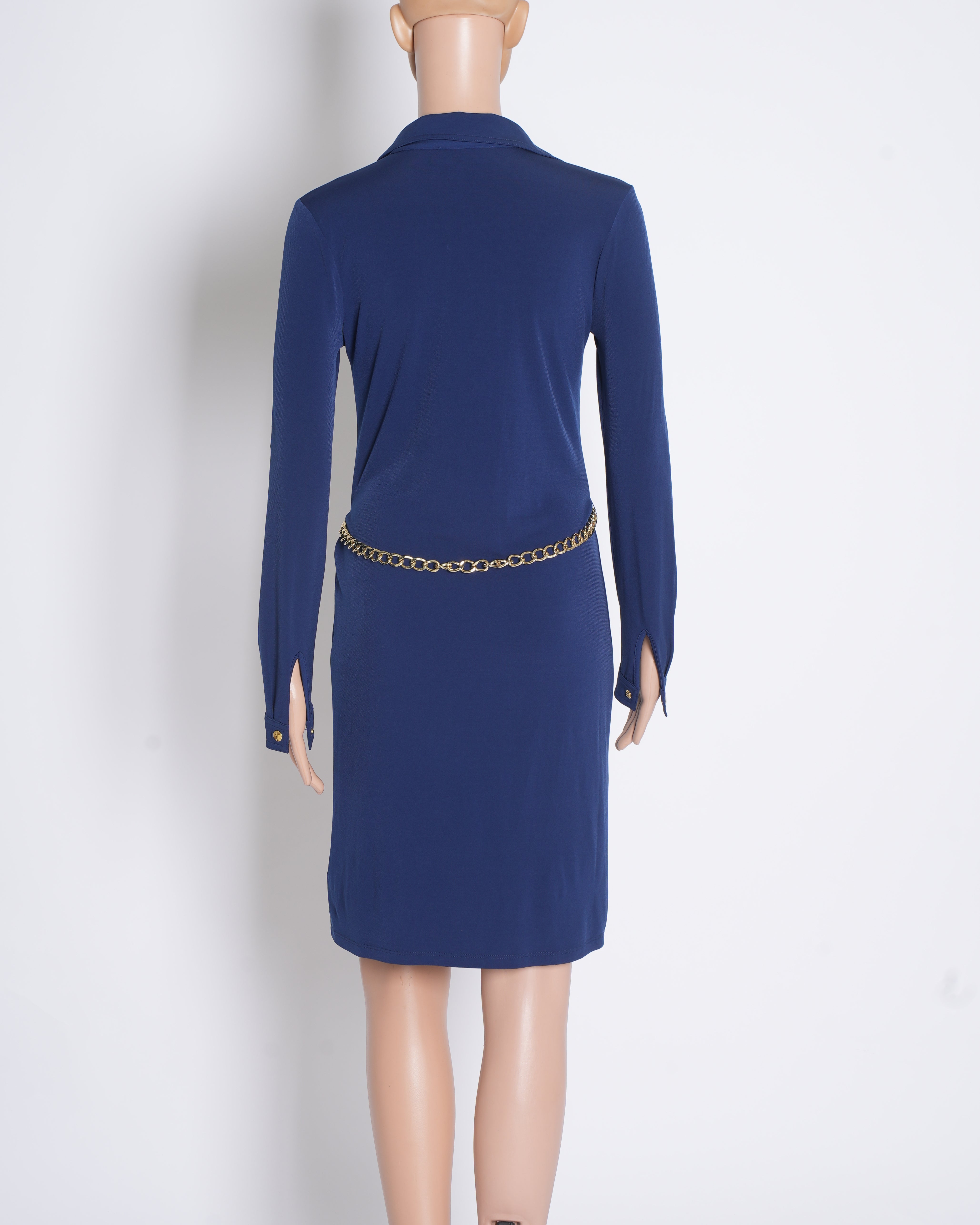Michael Kors Shirt Dress In Blue