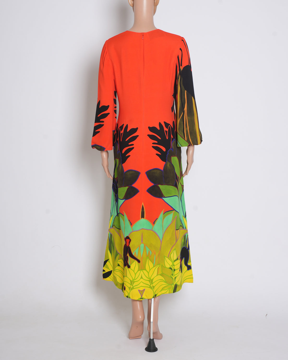 Valentino Silk Monkey Forest Printed Dress