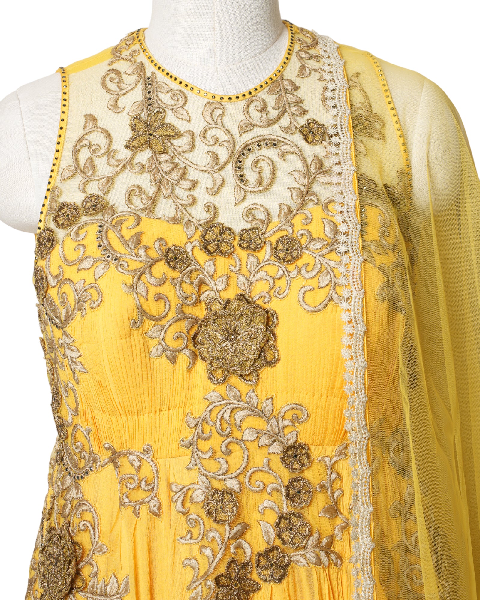 Amber Yellow Shaded Anarkali