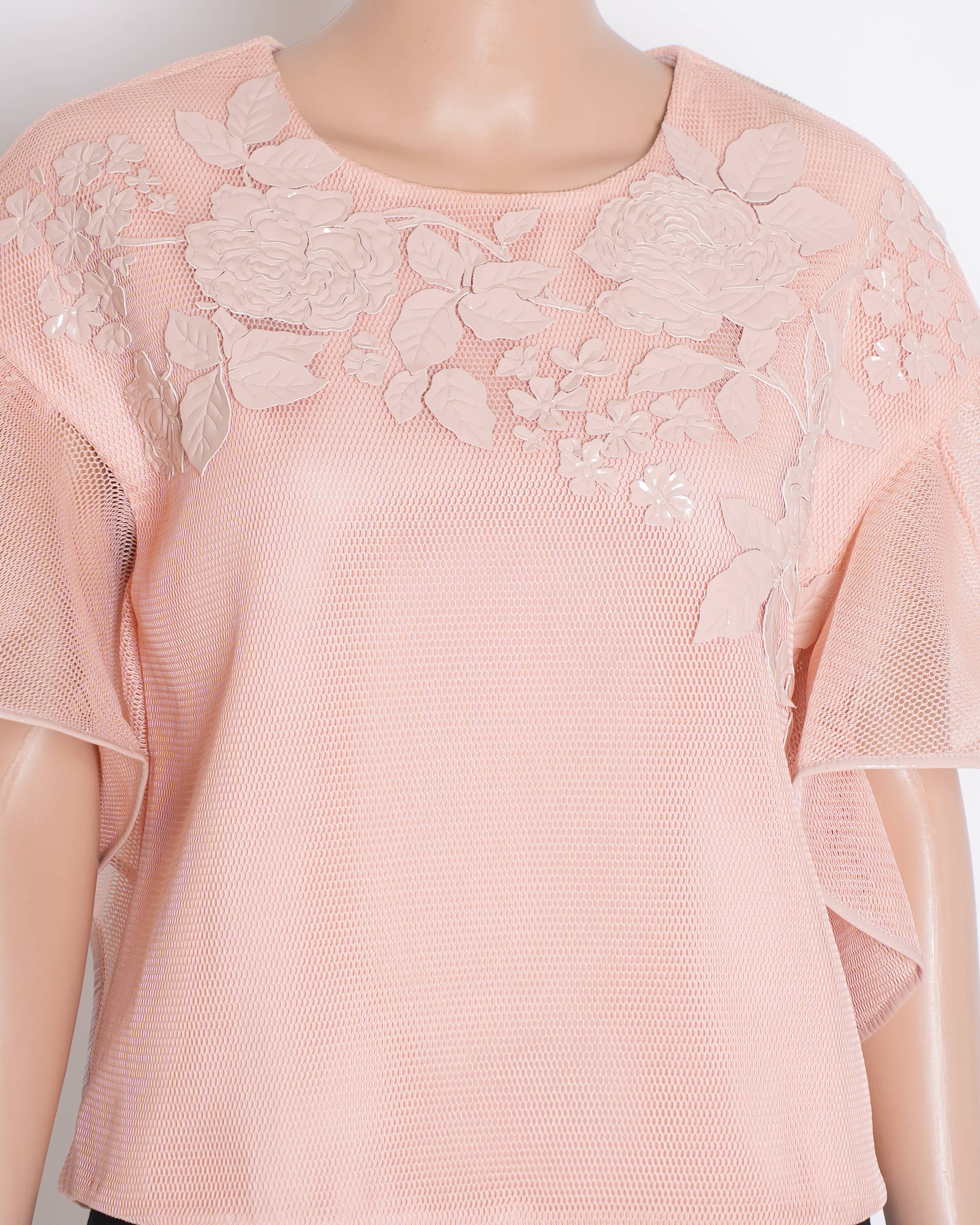 Pankaj & Nidhi Peach floral top