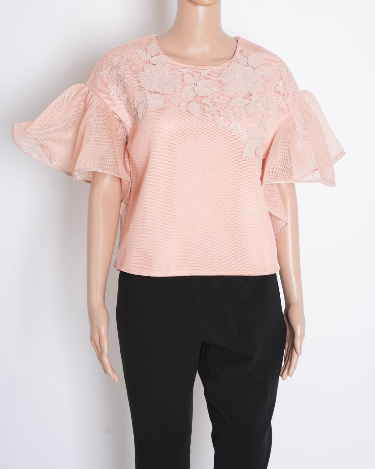 Pankaj & Nidhi Peach floral top