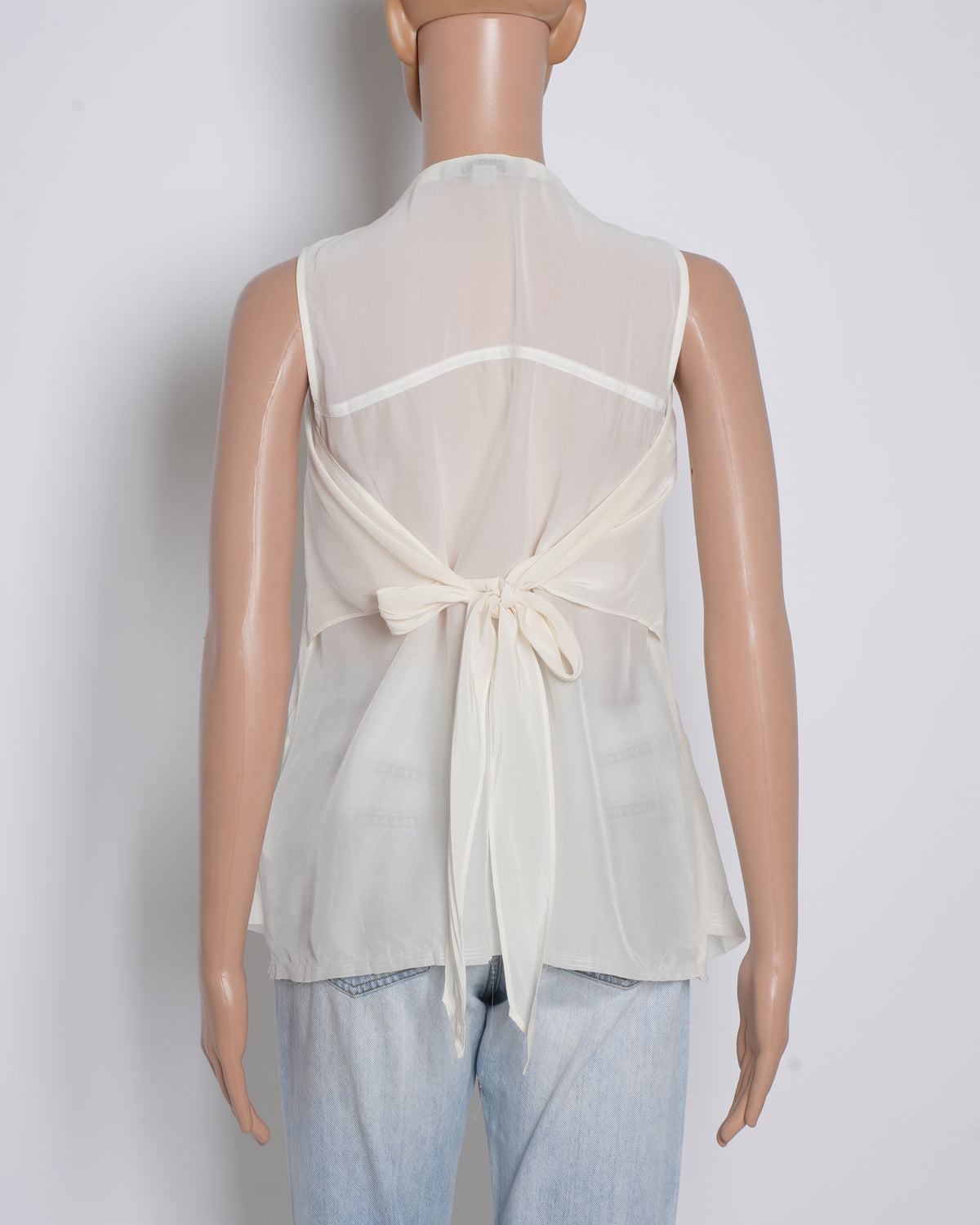 AllSaints White Zipper Top