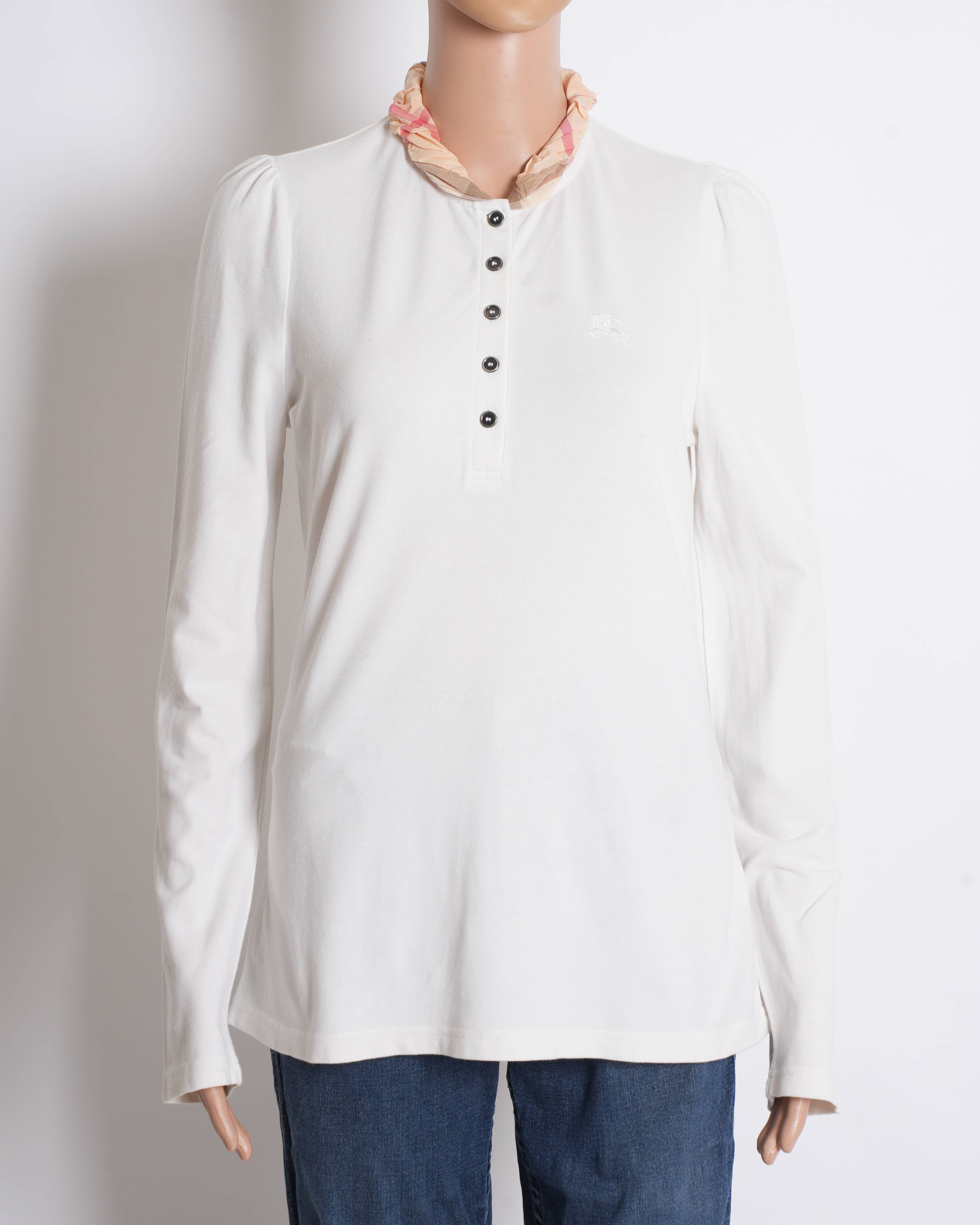 Burberry Full Sleeve Checkered Collar T-shirt