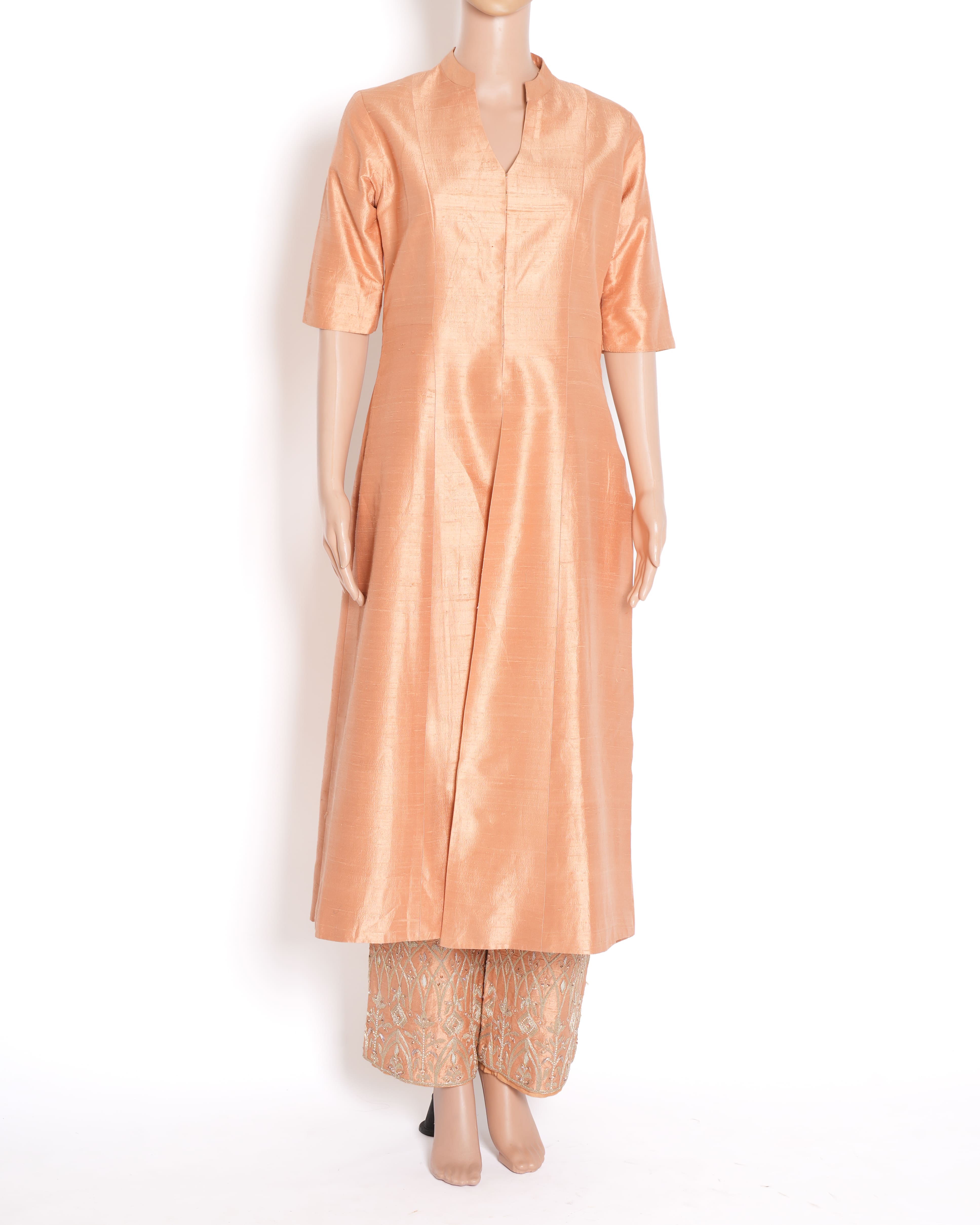 Anita Dongre Peach Embroidered Kurta with Palazzo Set of 2