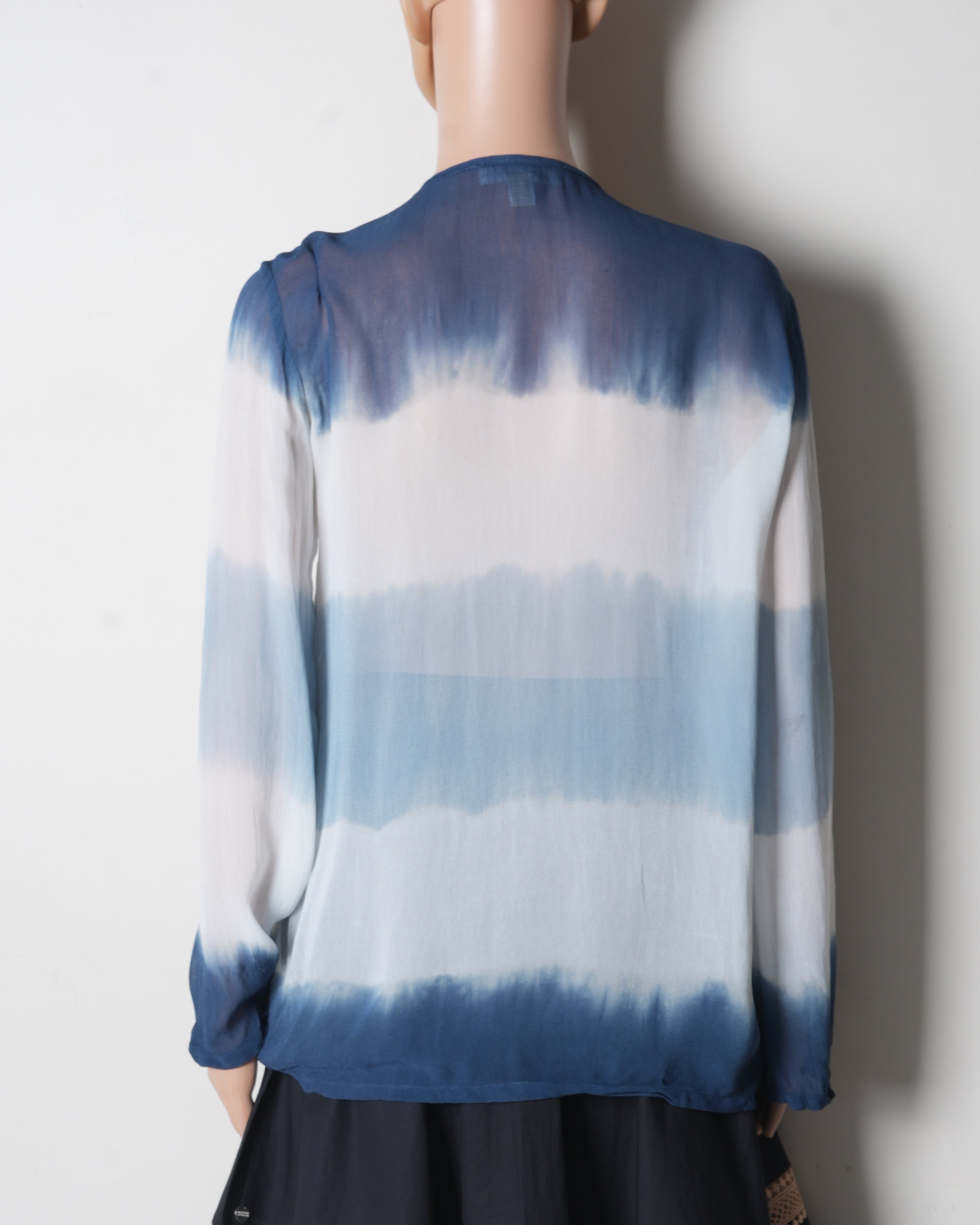 Michael Kors Ombre Blue Chiffon Top