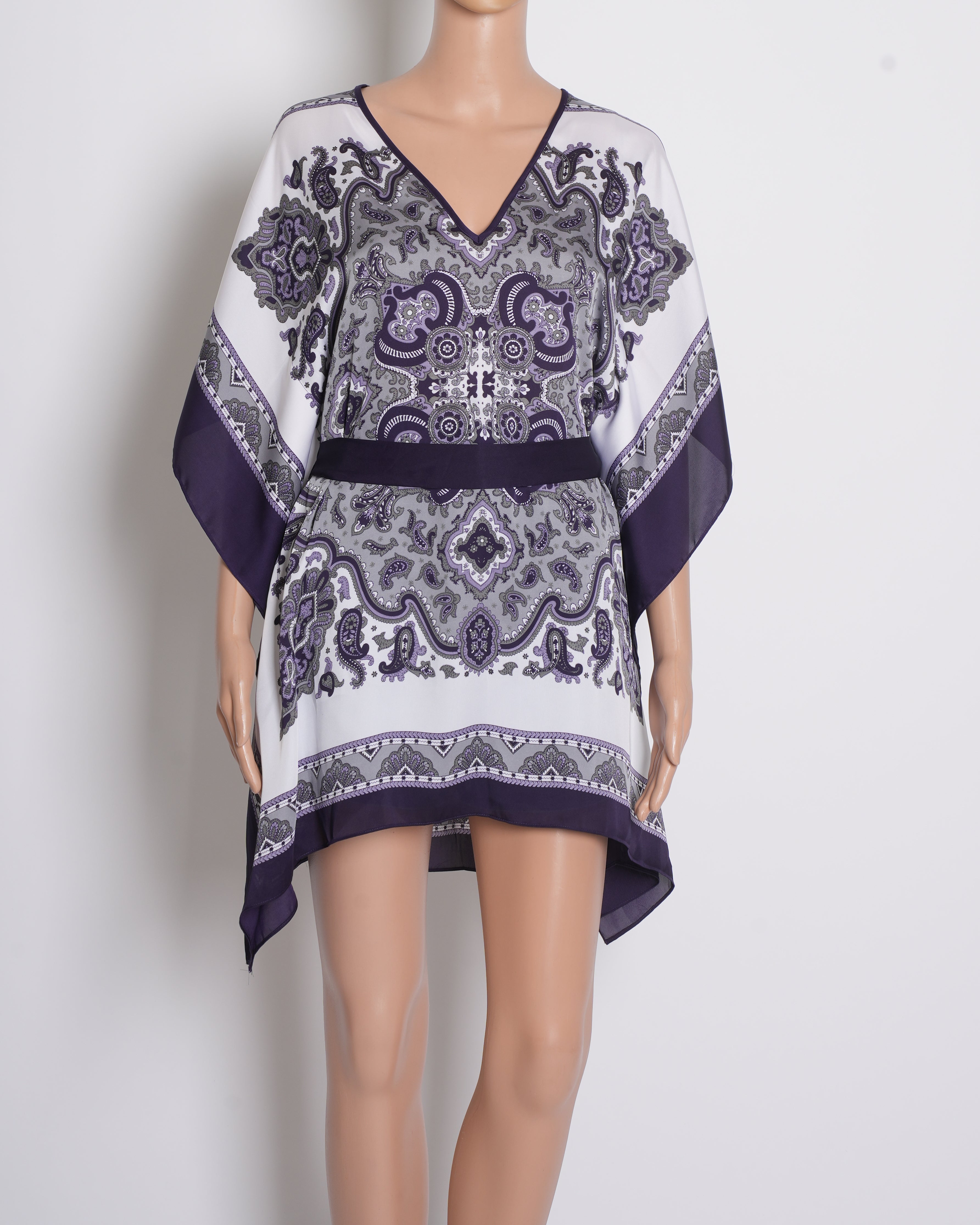 Michael kors Purple & white printed v neck top
