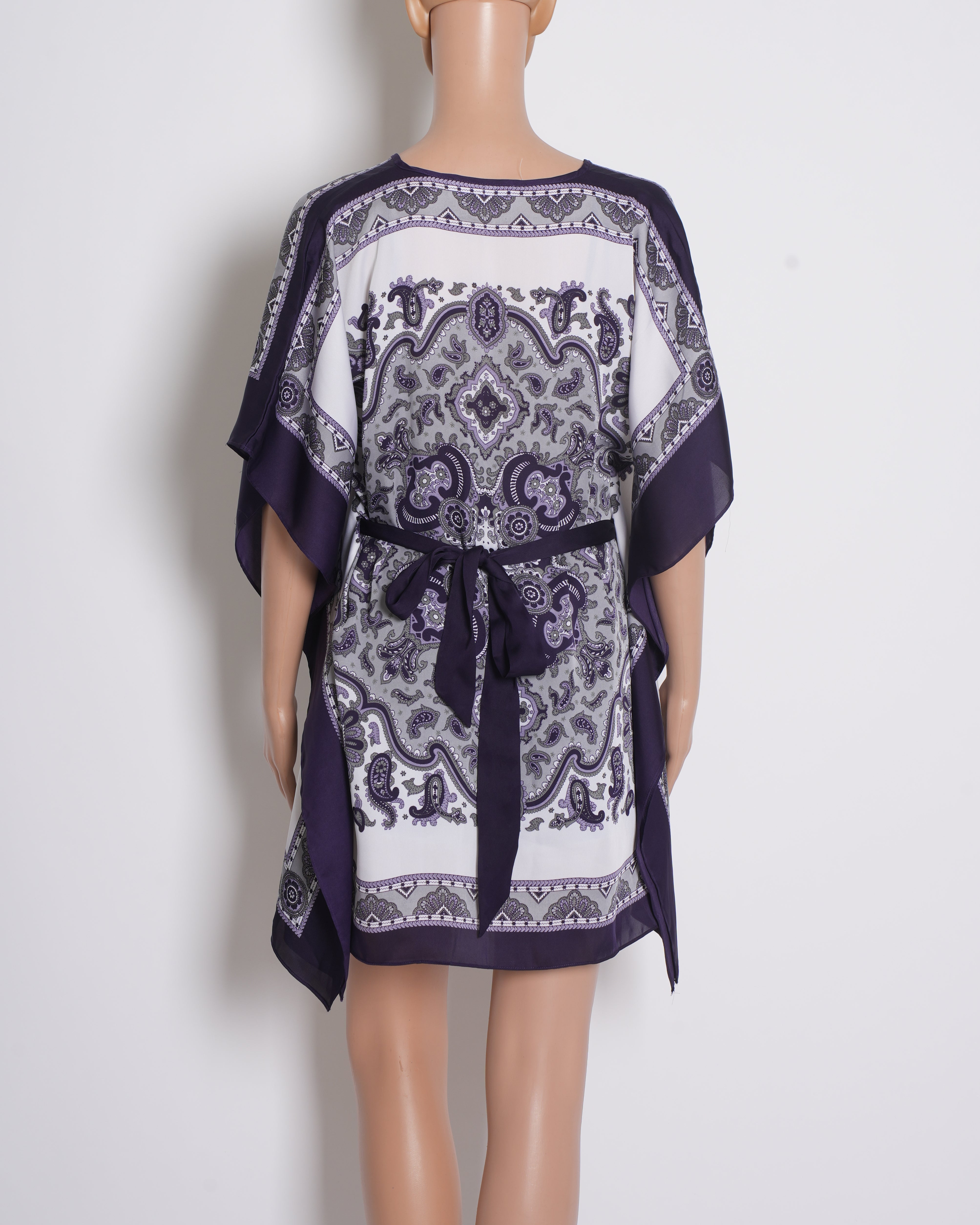 Michael kors Purple & white printed v neck top