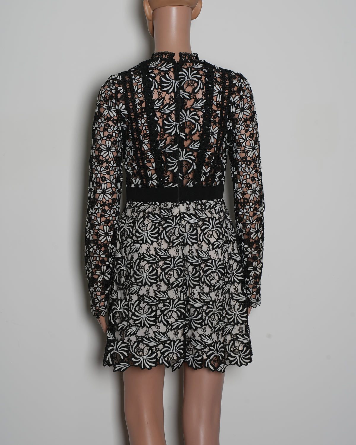 Self Portrait Lace Dress In Black & White