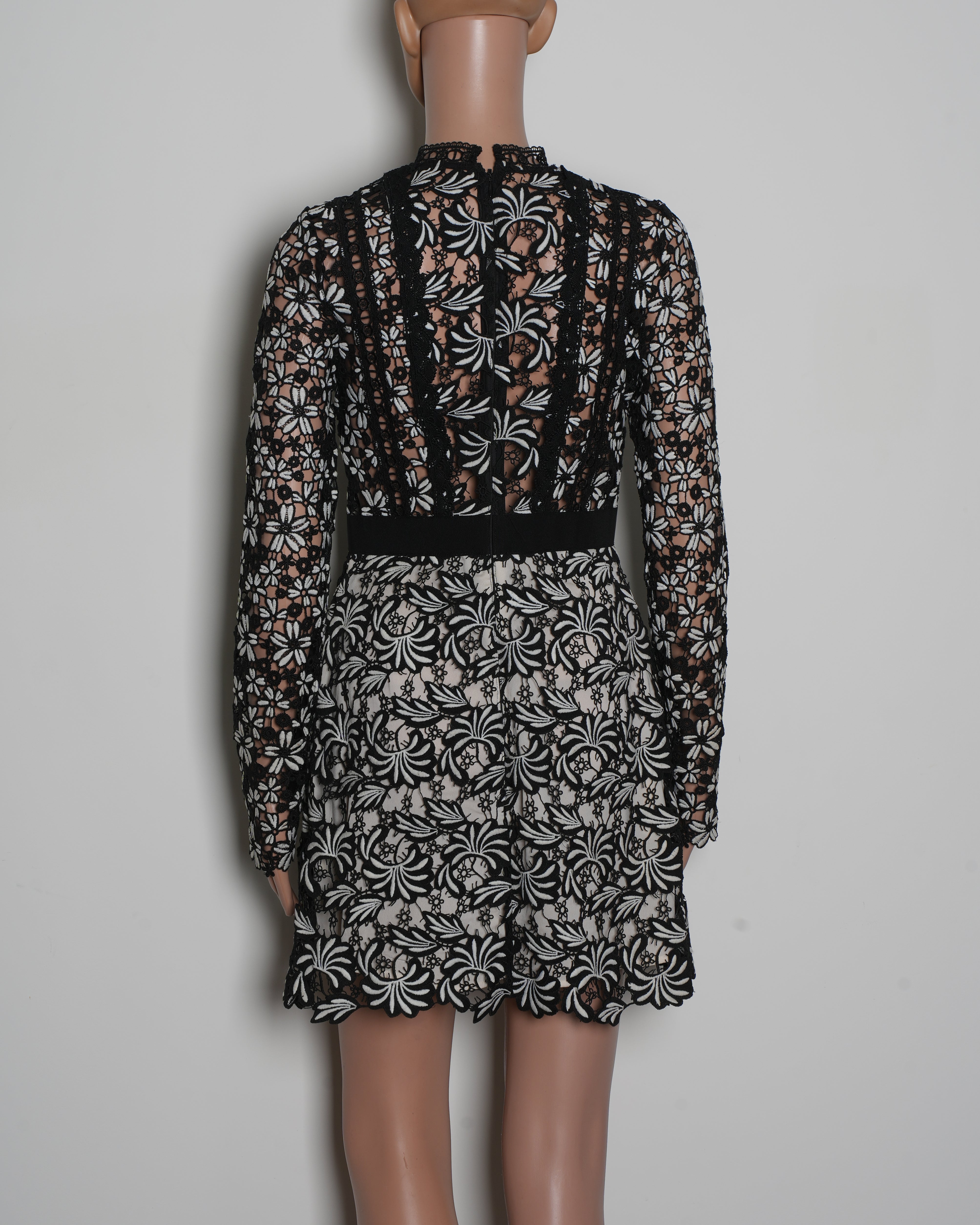 Self Portrait Lace Dress In Black & White