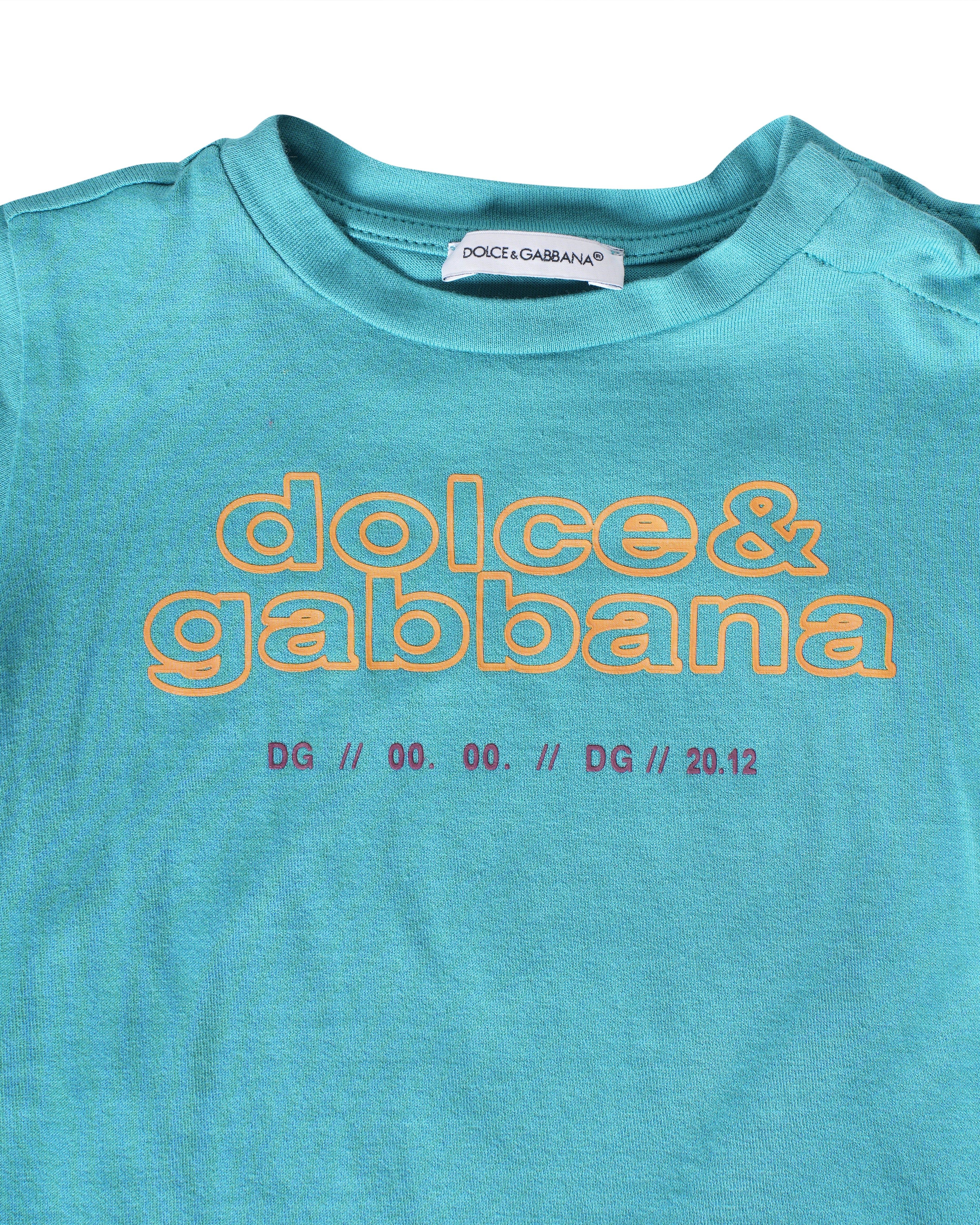 Dolce & Gabbana Center Logo Torquoise T-Shirt