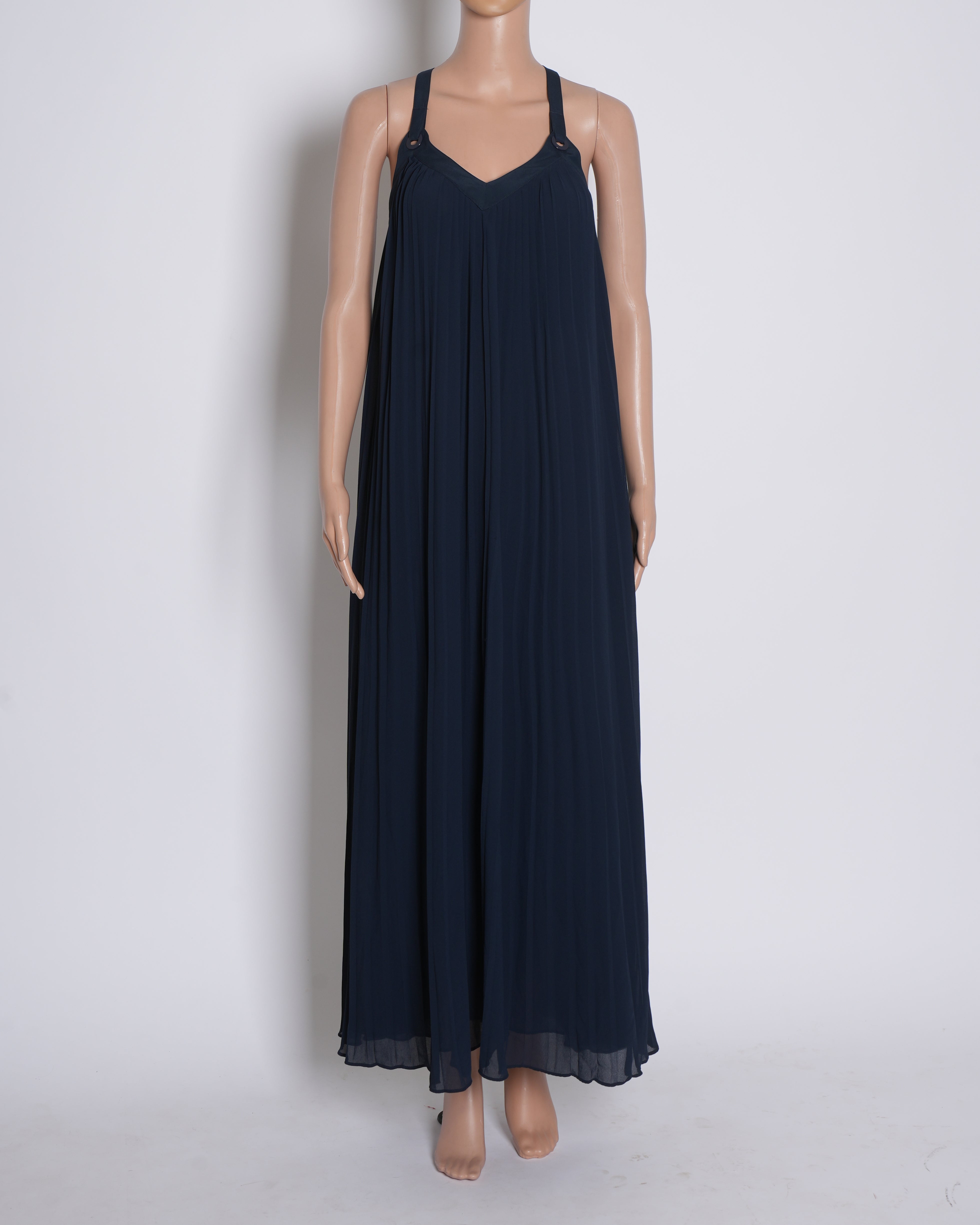 Michael Kors Pleated Dress in Navy Blue