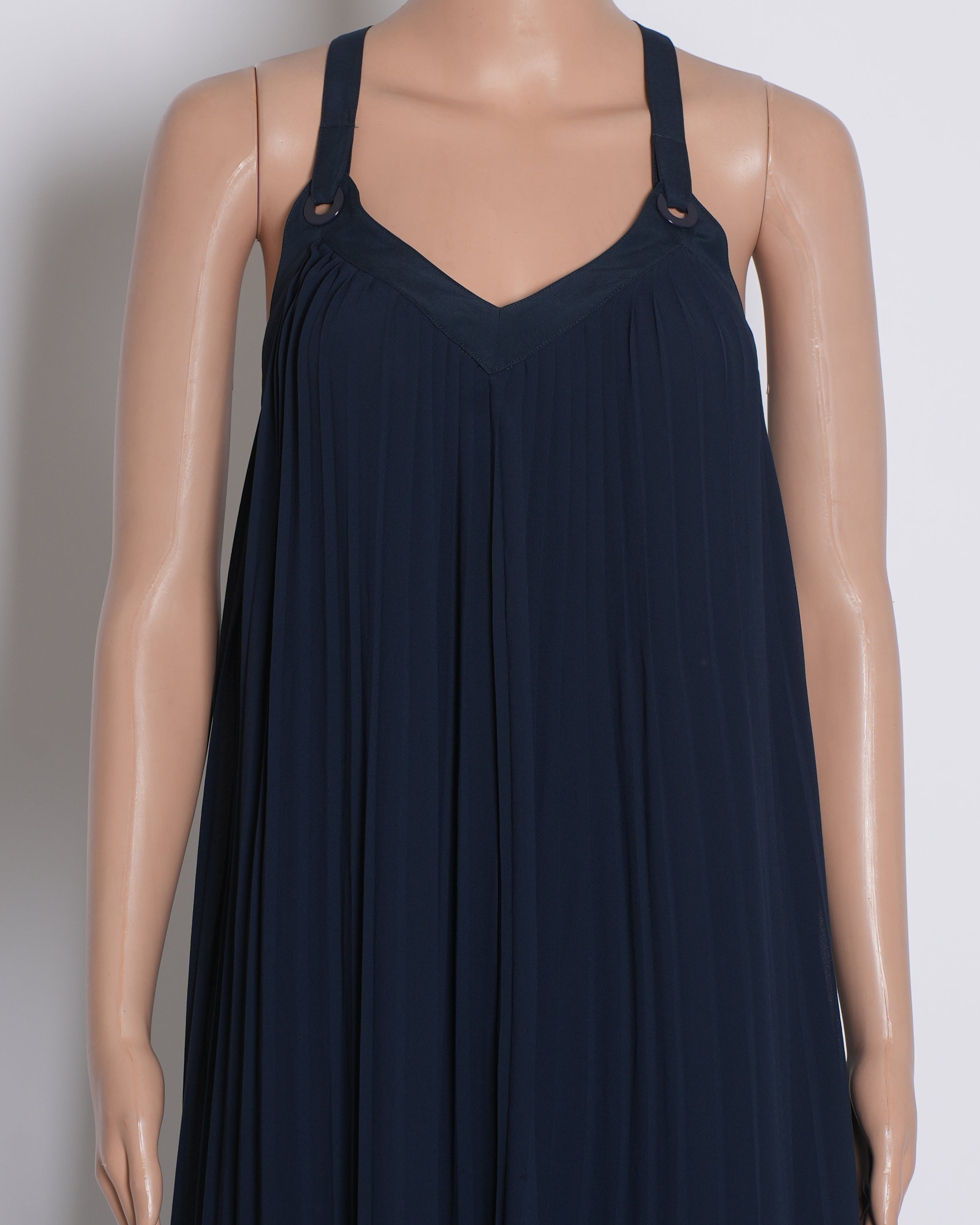 Michael Kors Pleated Dress in Navy Blue