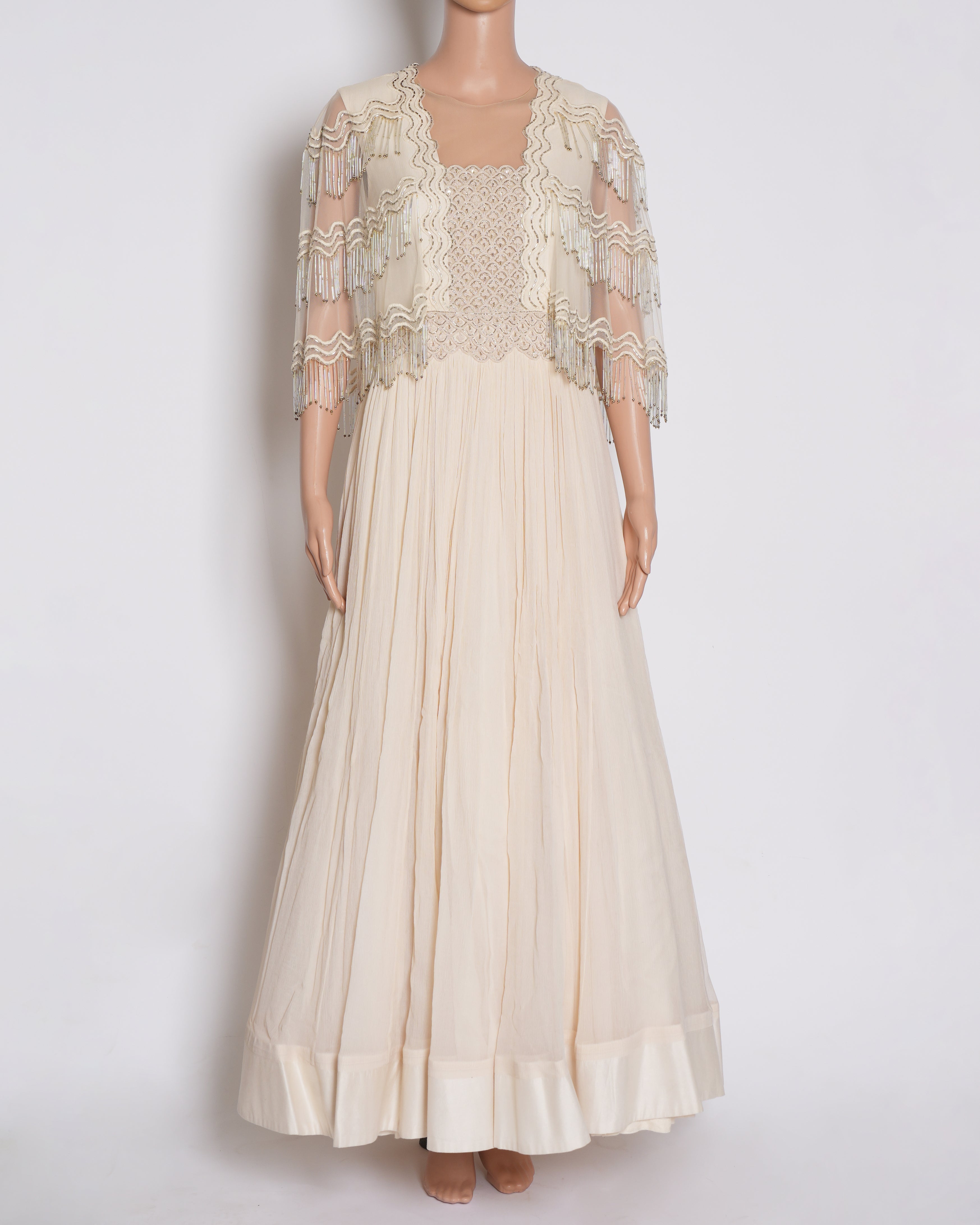 Riddhi Mehra Overlap Long Dress In Cream