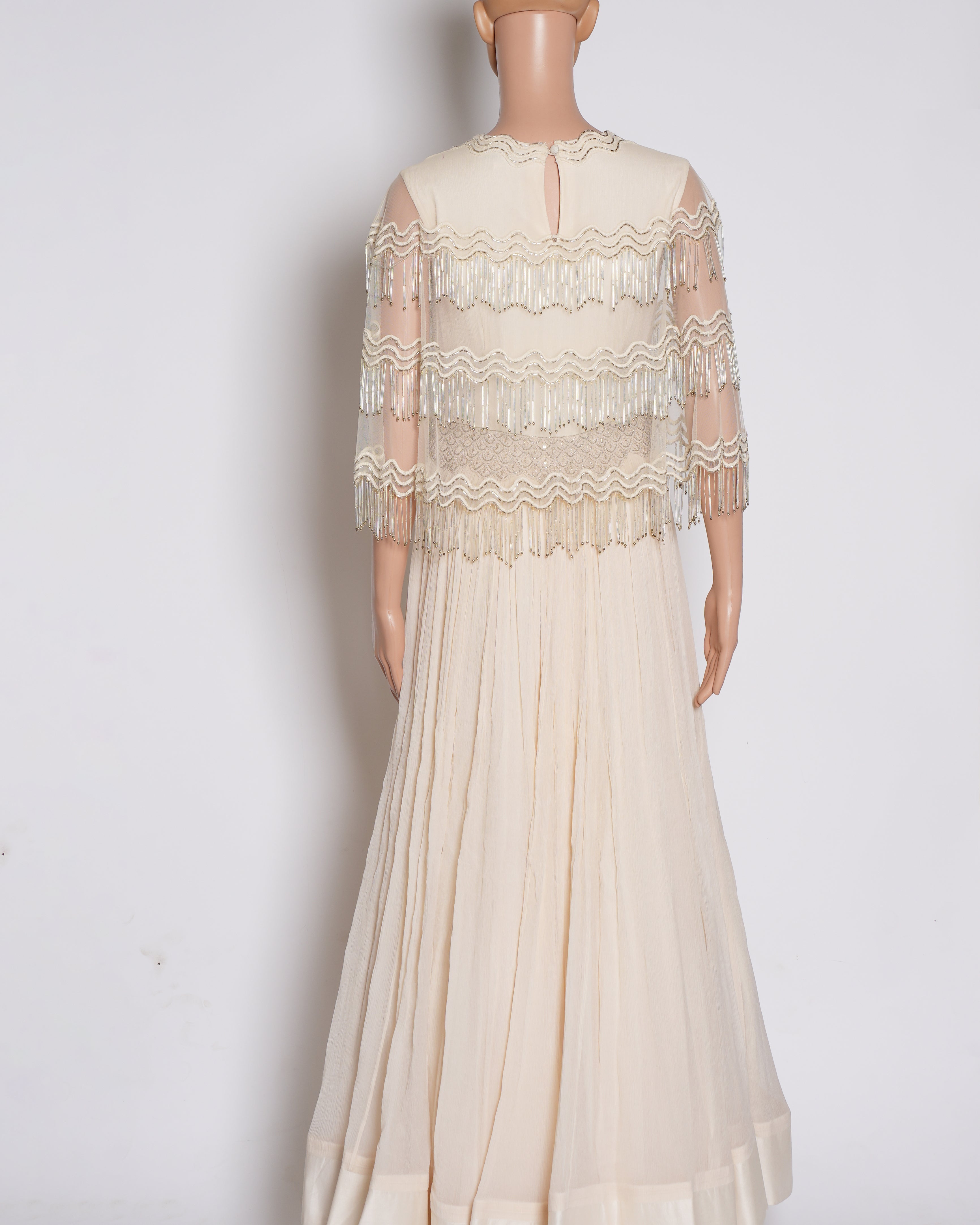 Riddhi Mehra Overlap Long Dress In Cream