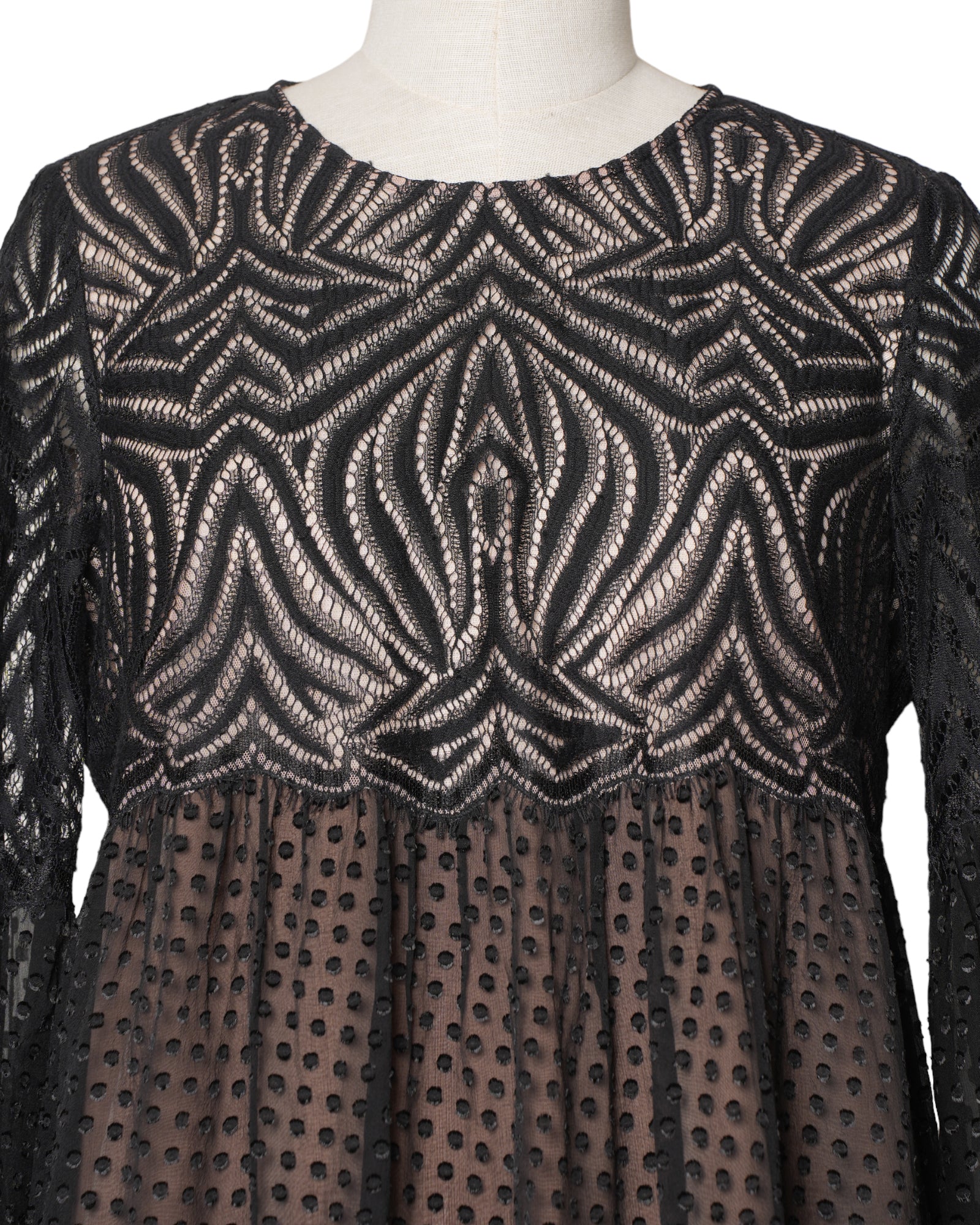 Bcbgmaxazria Astrid floral lace silk dress