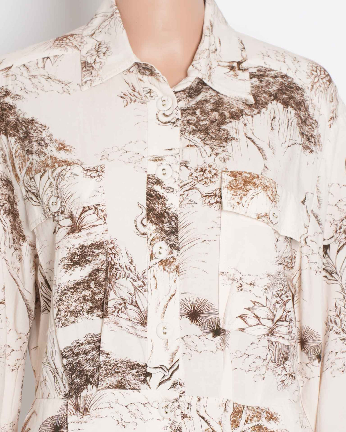 Sandro Printed Jumpsuit With Belt