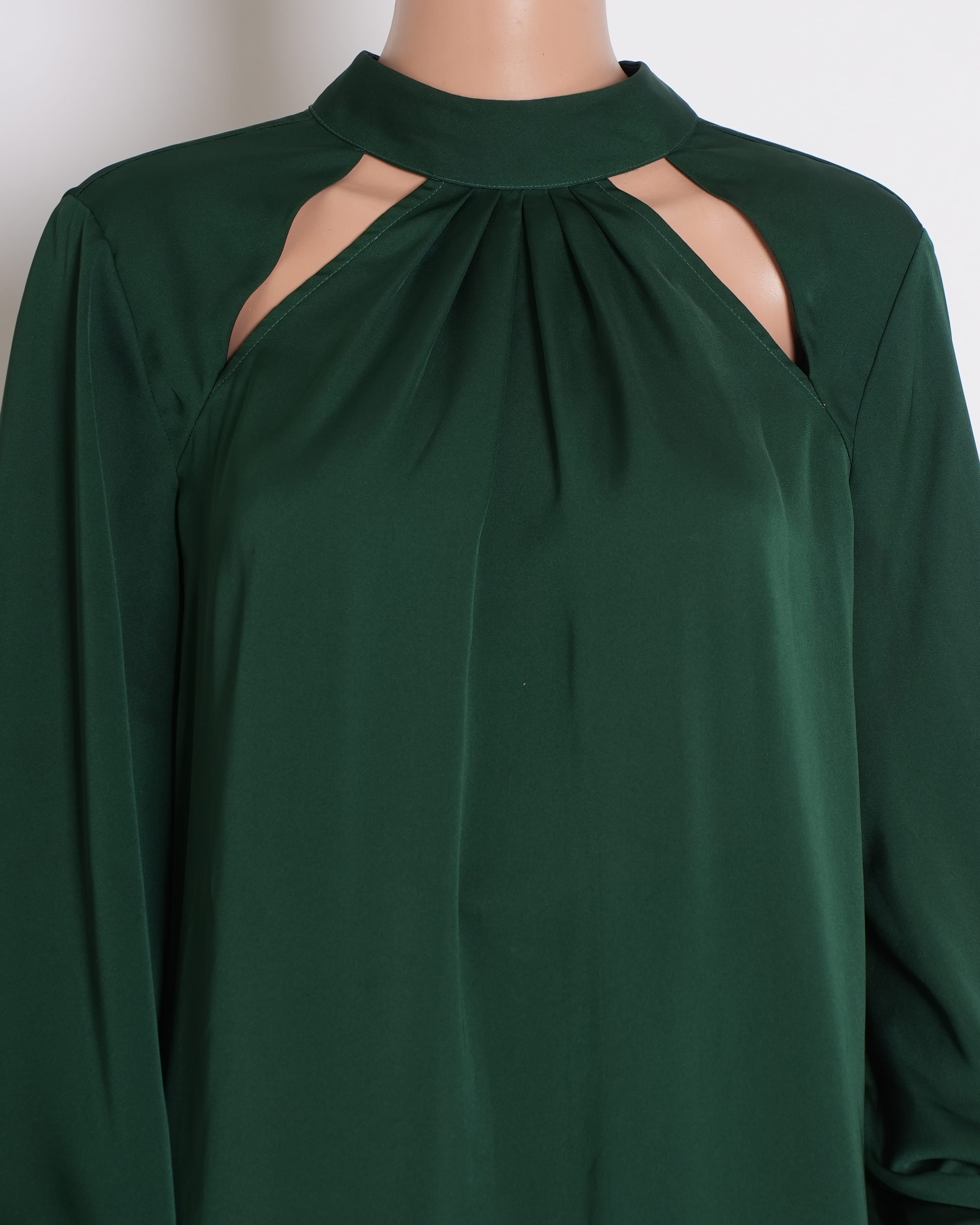 Atsu Teal Green Satin Top