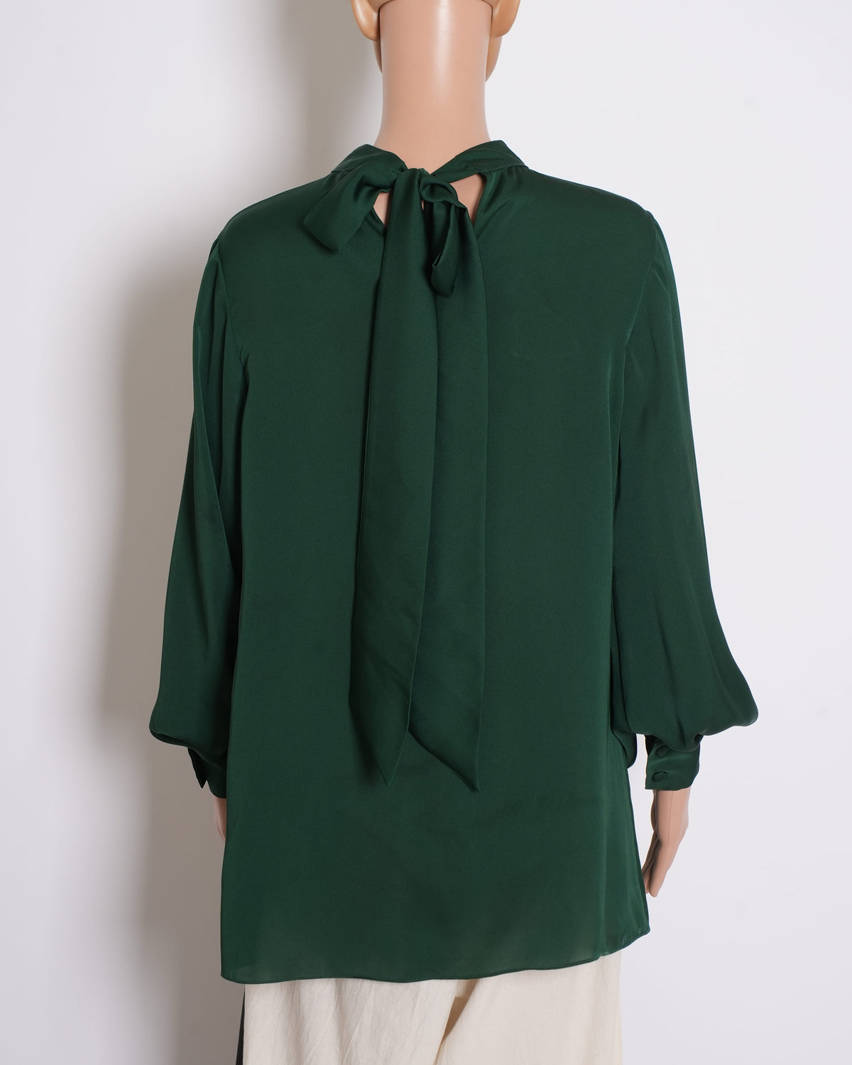 Atsu Teal Green Satin Top