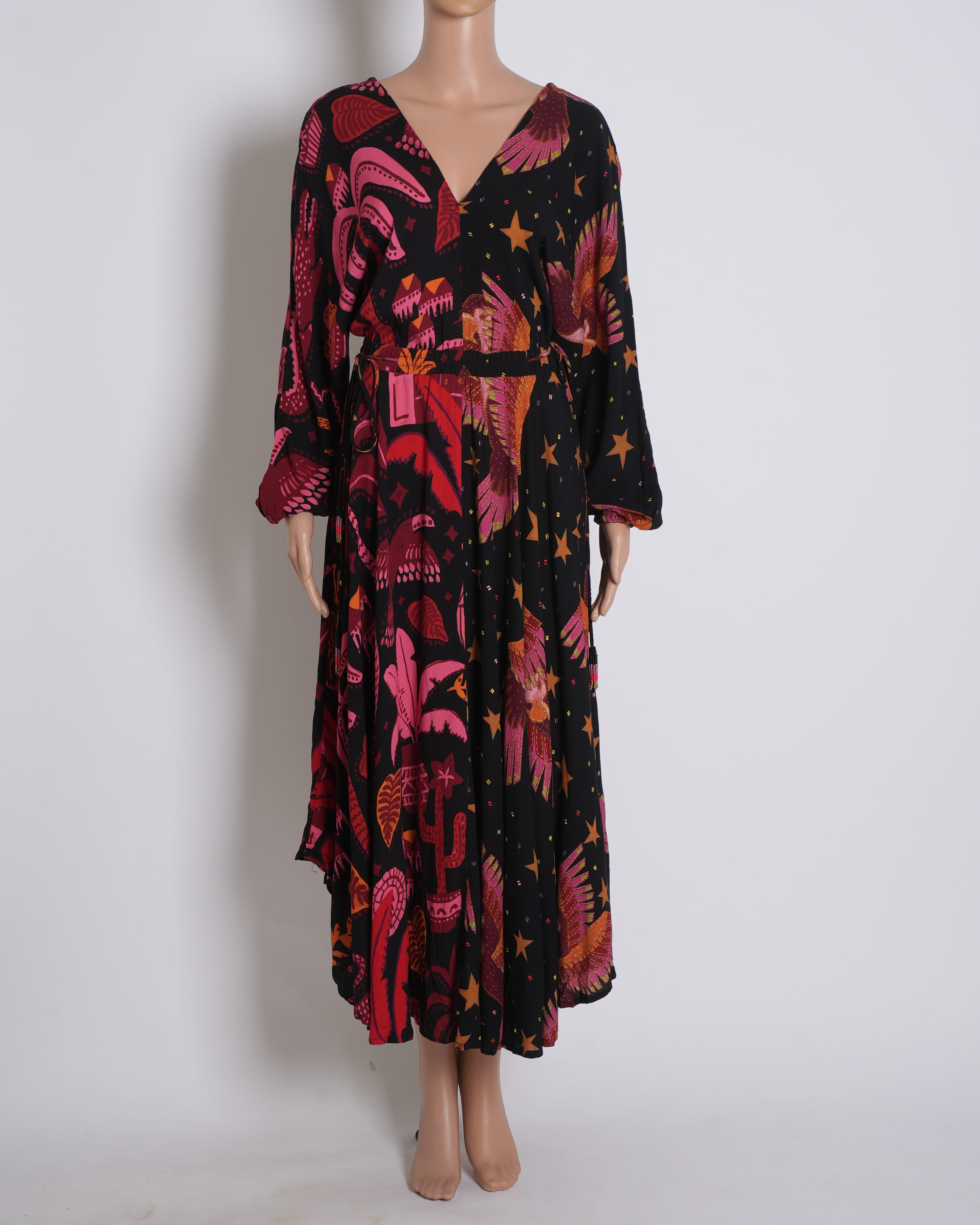 Farm Rio Printed V-Neck Dress