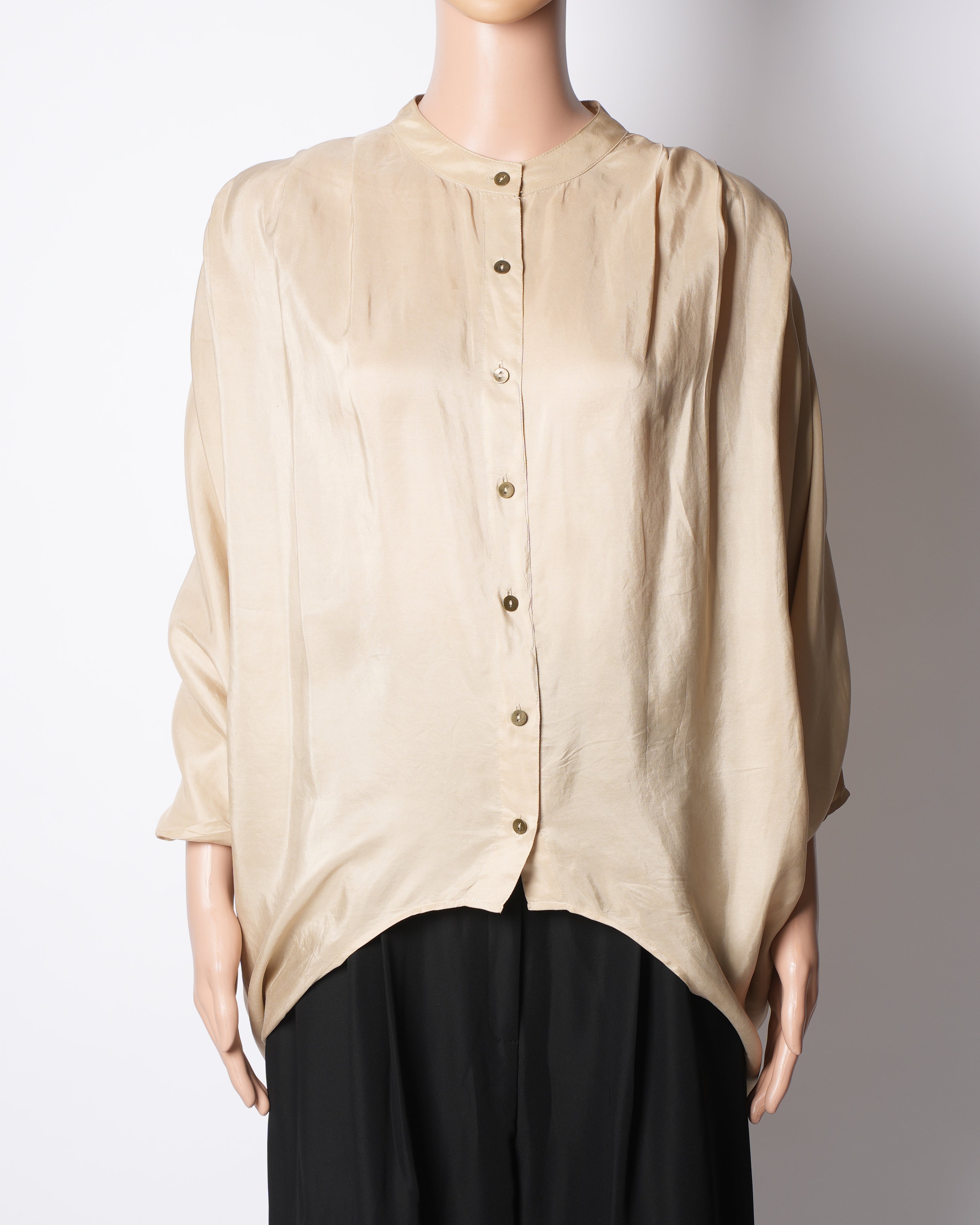 Twelfth Street By Cynthia Vincent Kimono Sleeve Beige Top