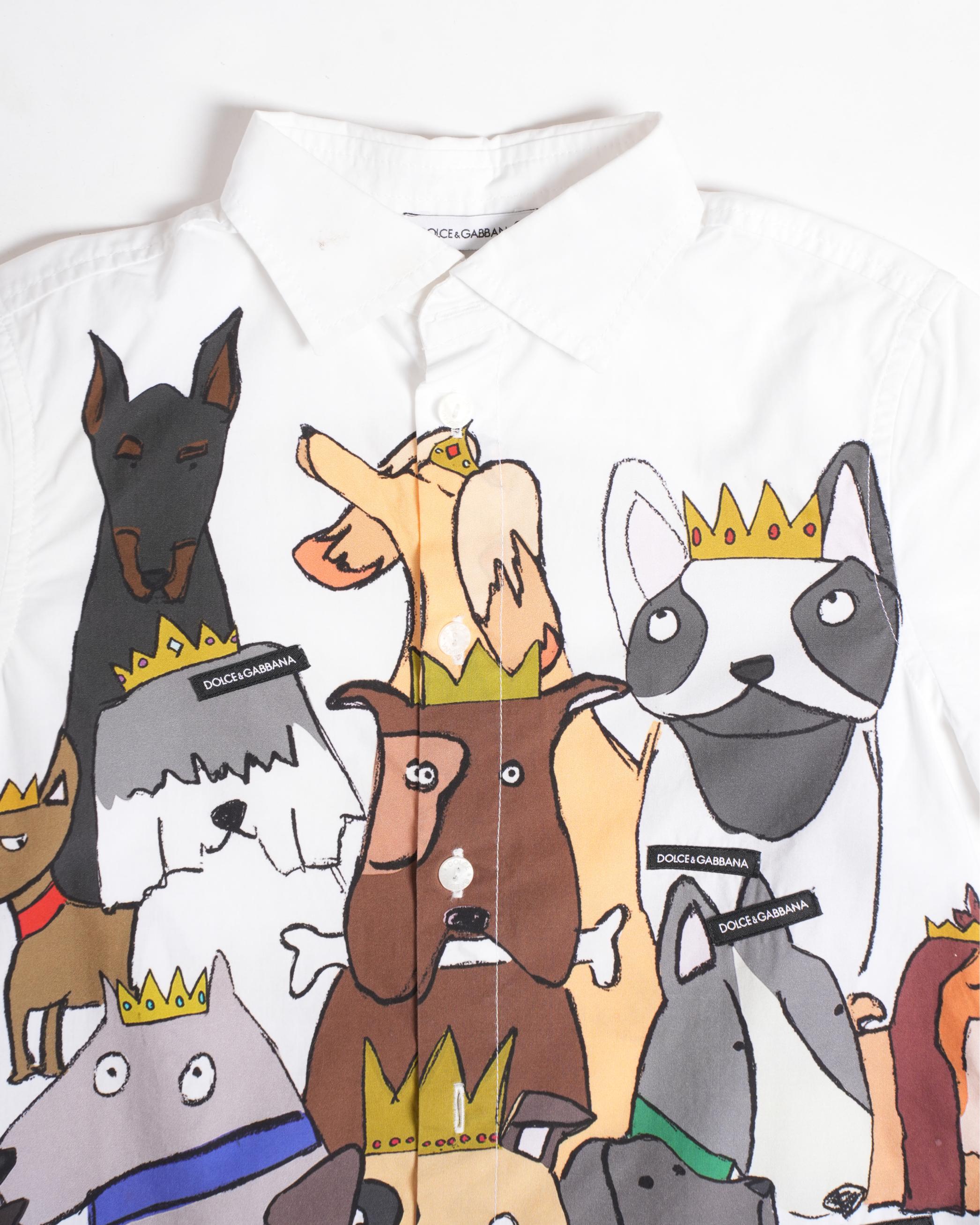 Dolce & Gabbana dog print kids shirt