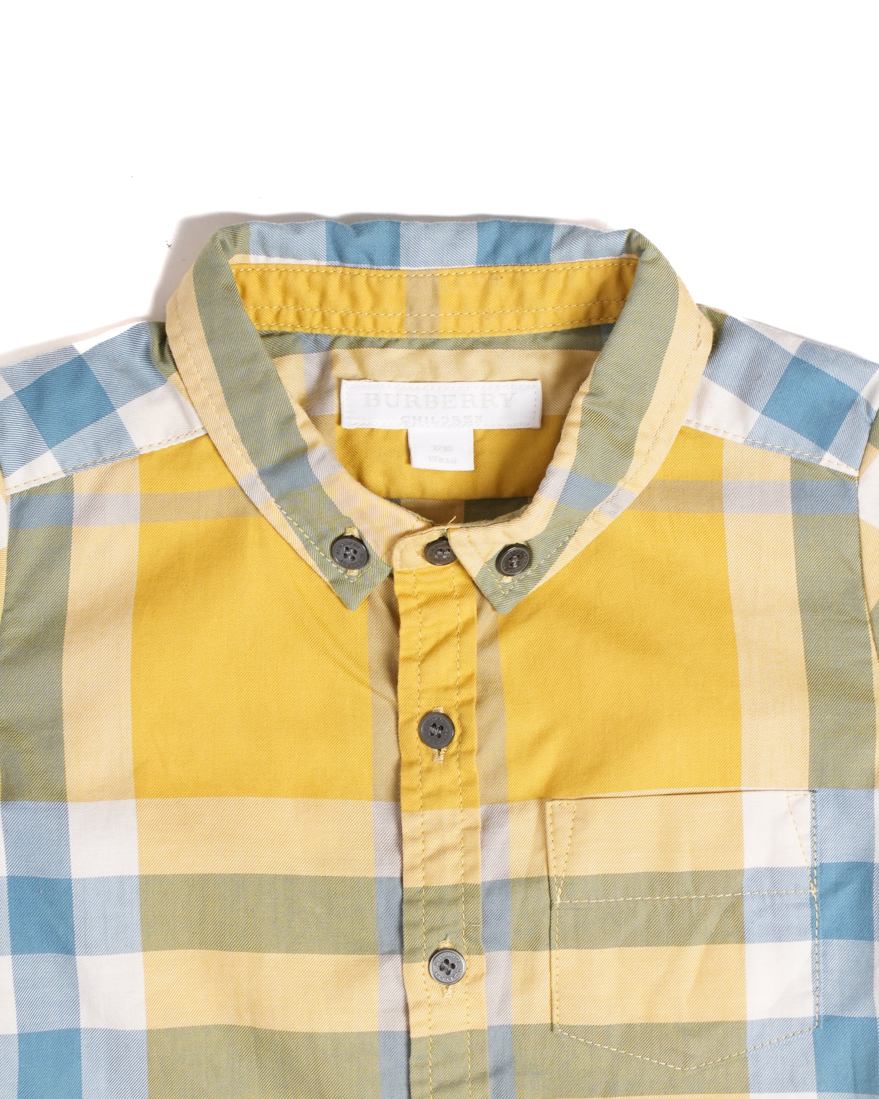 Burberry check shirt for kids in yellow