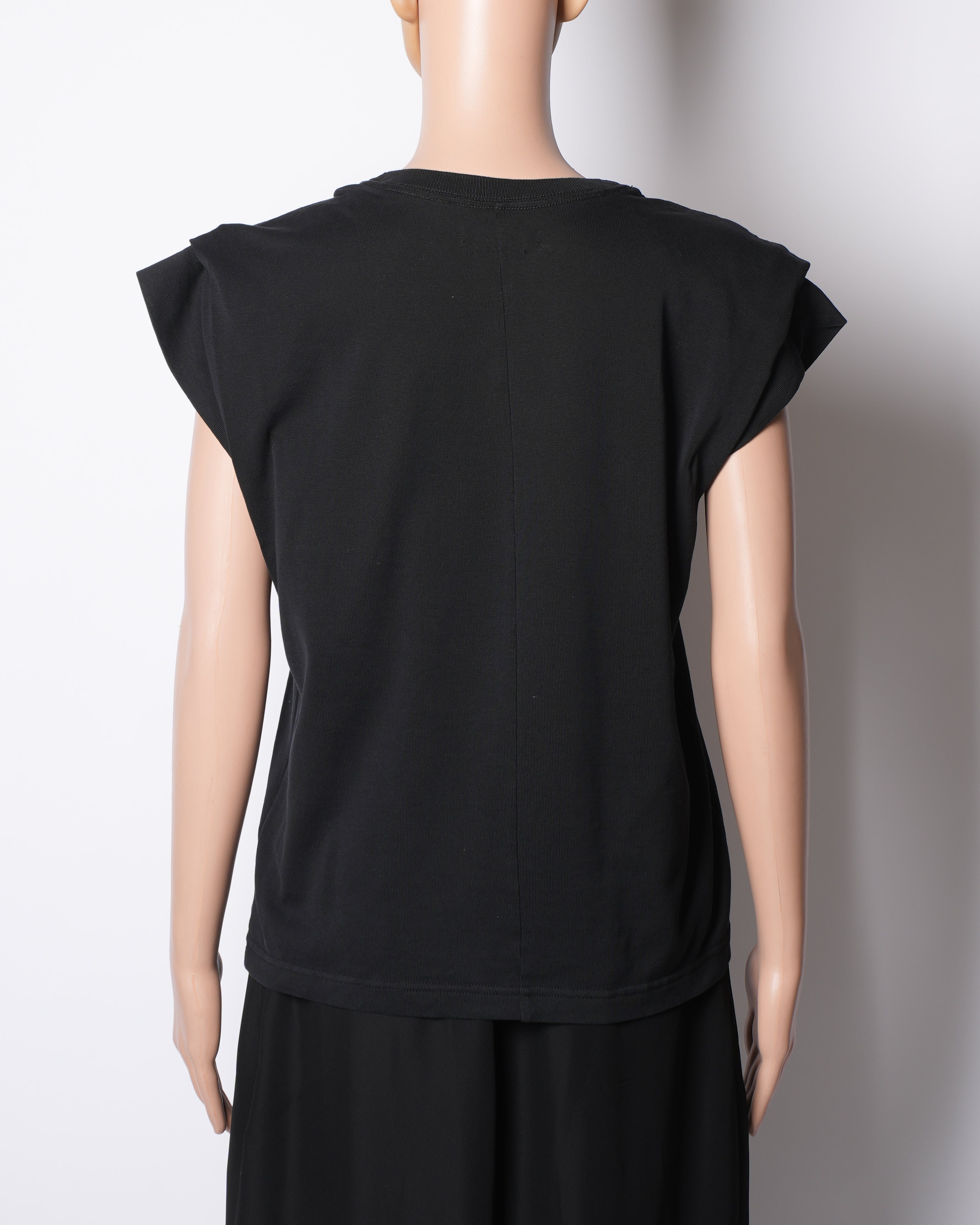 Isabel Marant Cap Sleeves Black Top