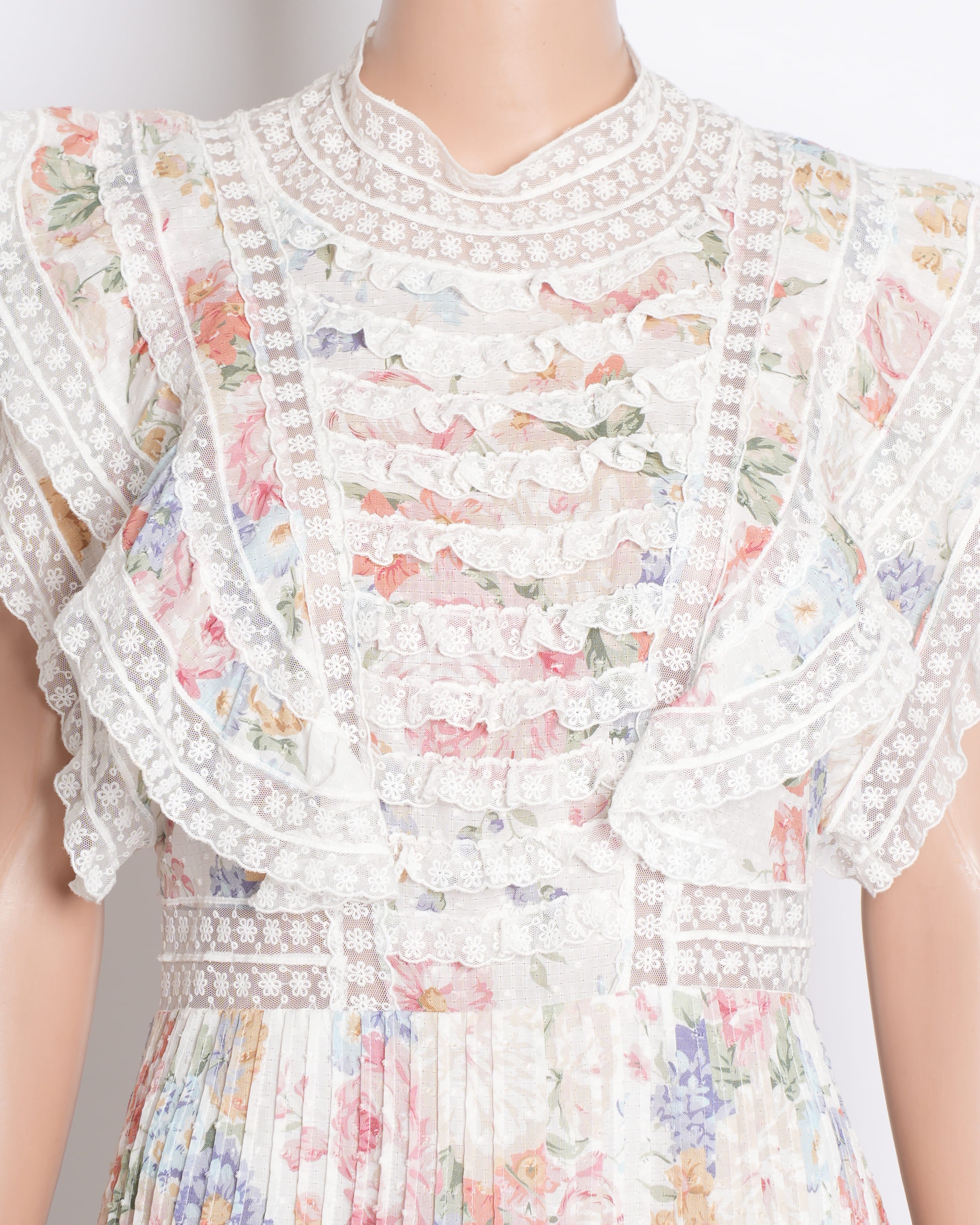 Zimmermann Lace Mini Dress in White