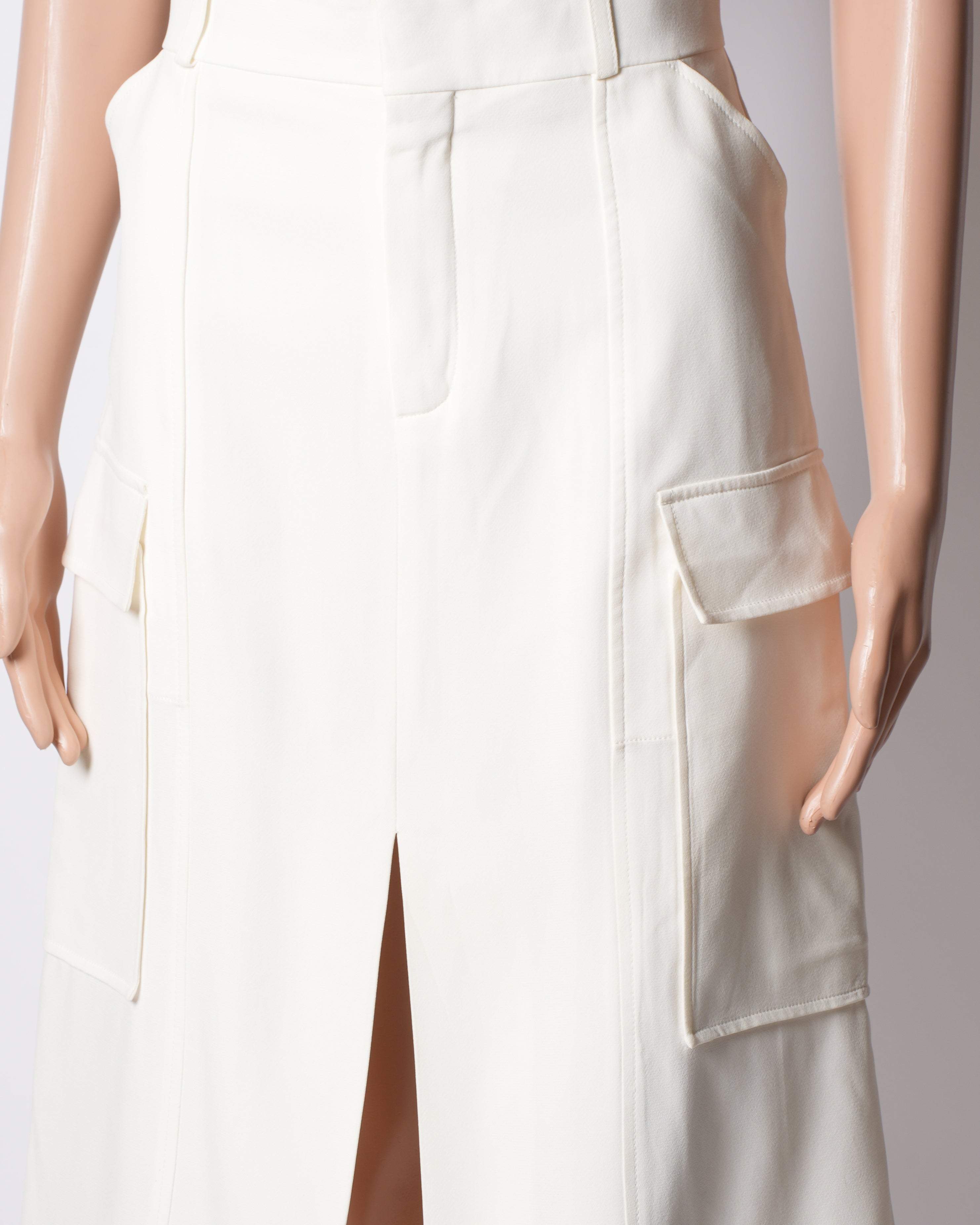 Chloe White Straight Fit Skirt