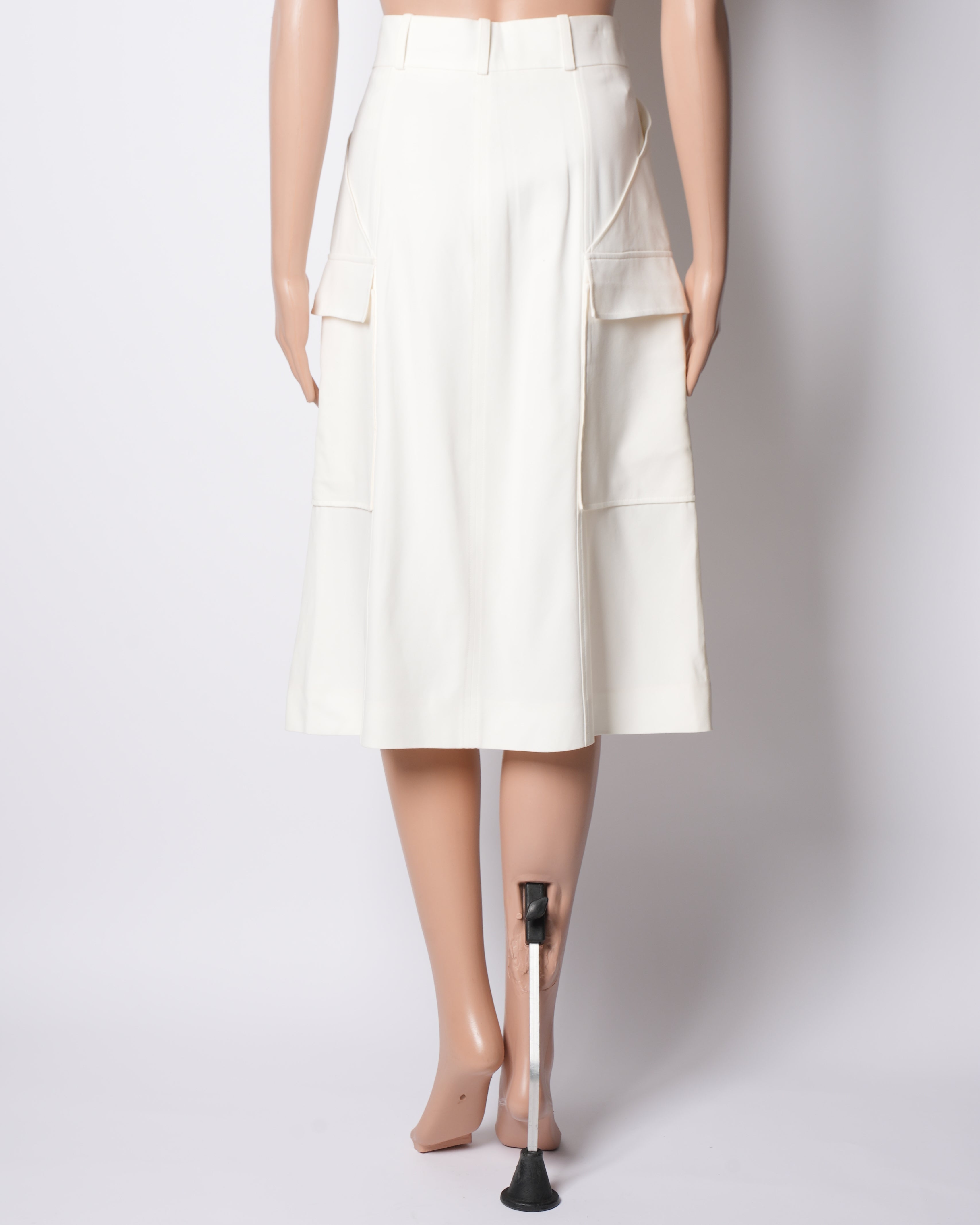 Chloe White Straight Fit Skirt