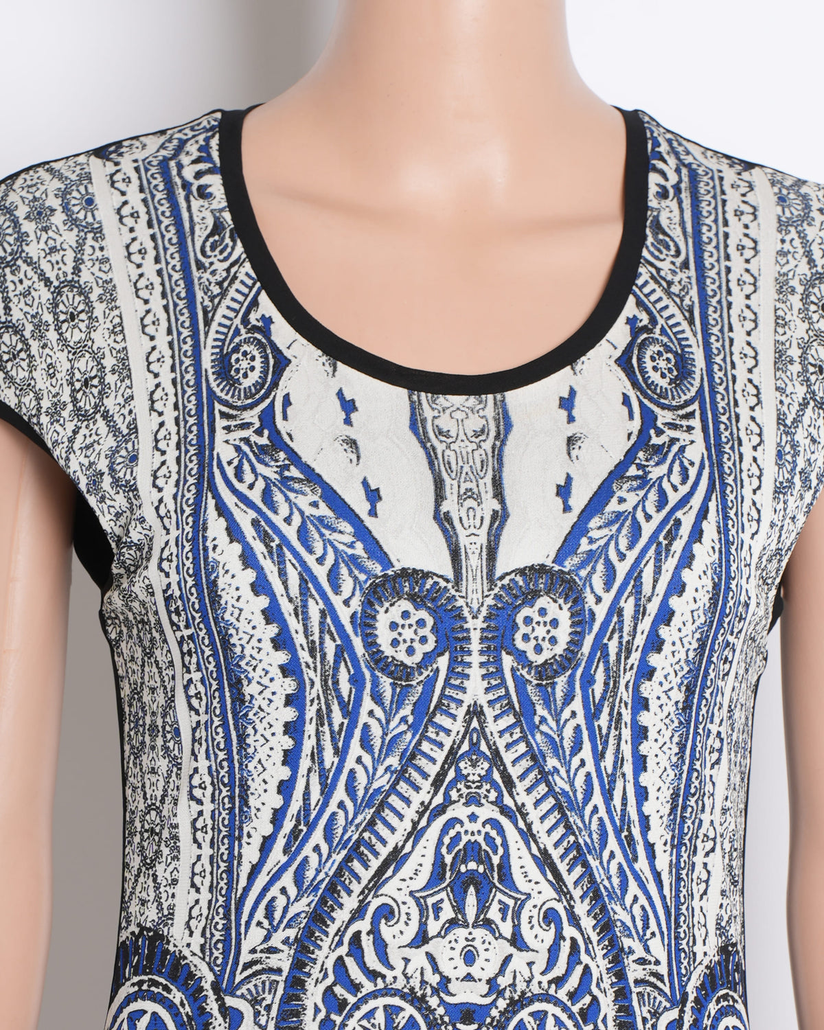 Roberto Cavalli Printed Blue & White Dress