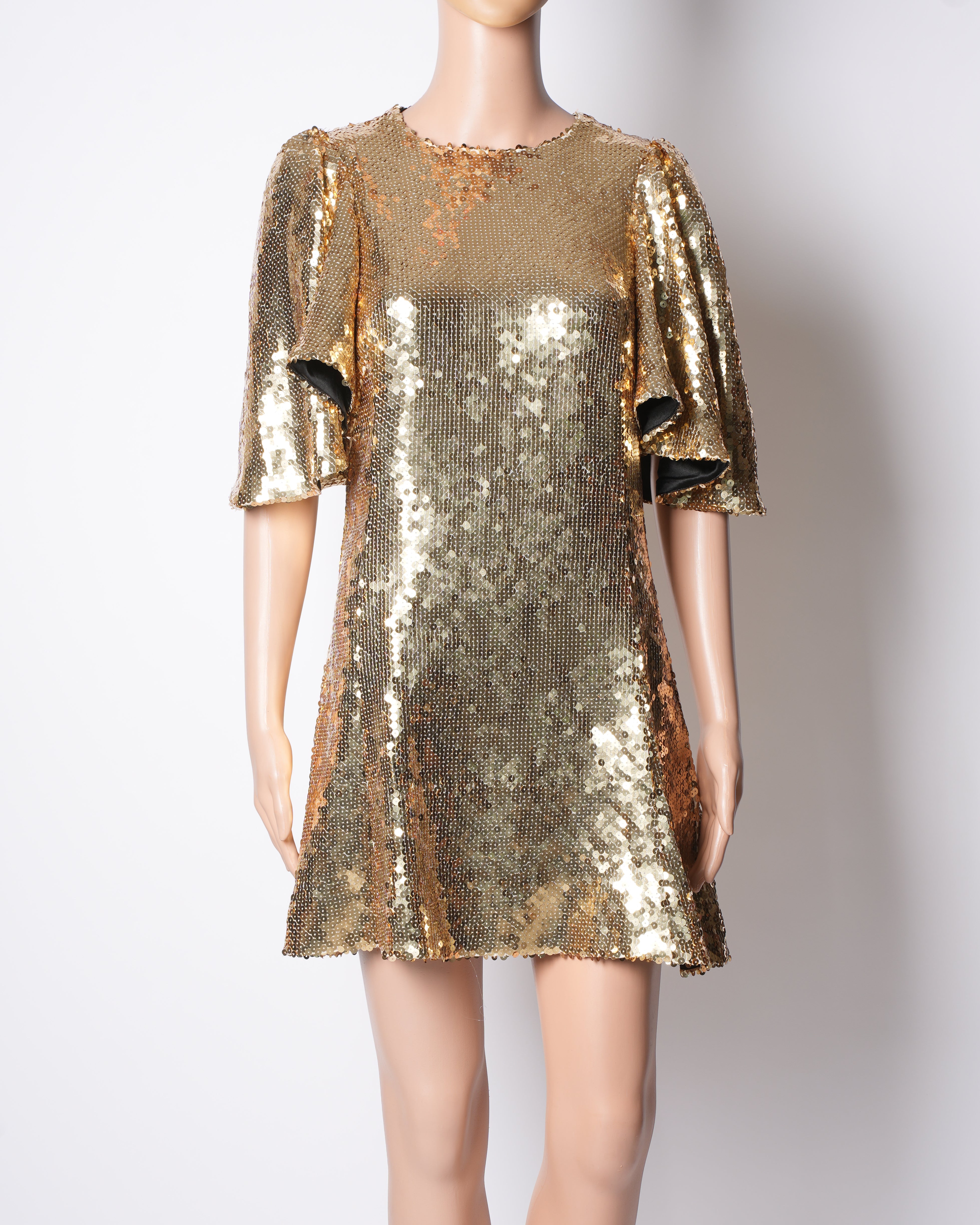 The Vampires Wife Glitsy Golden Sequin Dress