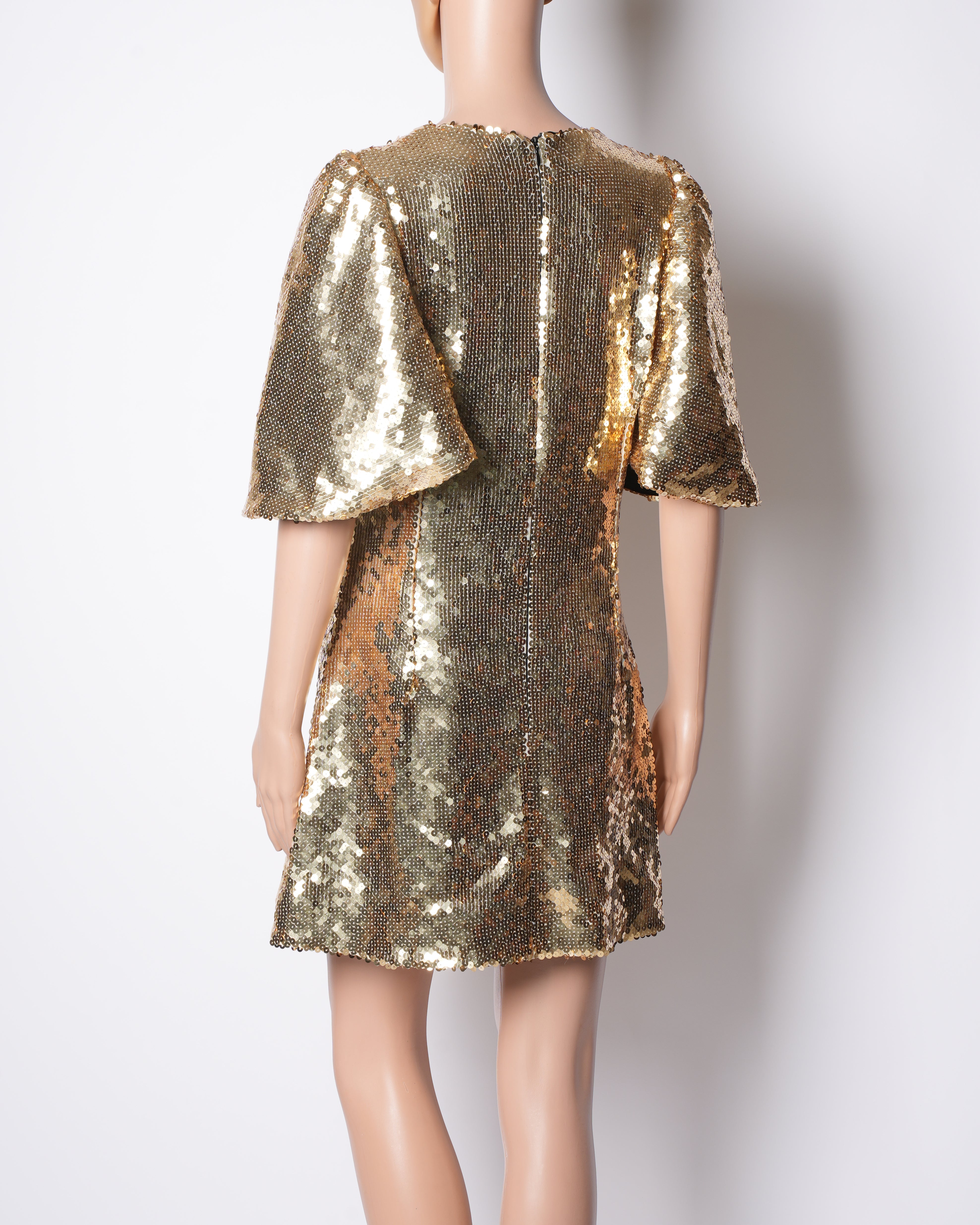 The Vampires Wife Glitsy Golden Sequin Dress