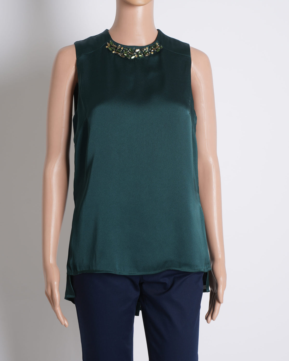 Coast Embellished Neck Detail Top in Teal Blue