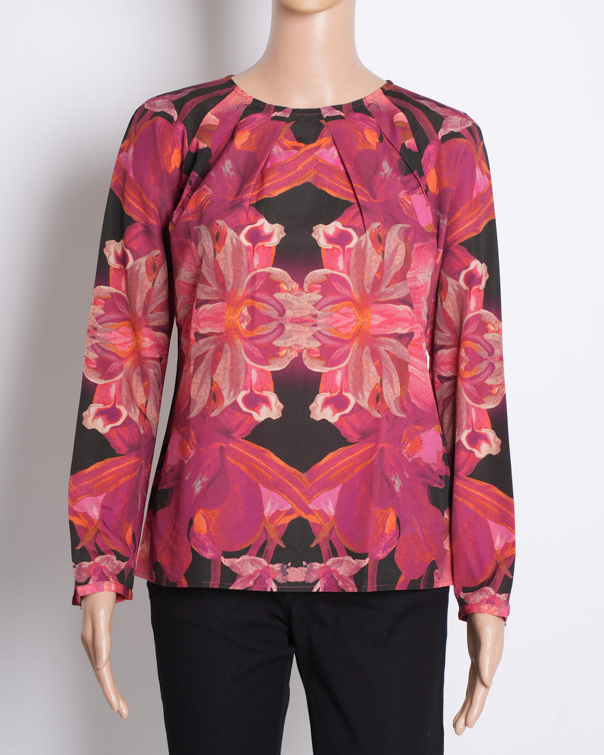 Ted Baker Floral Top In Red & Black