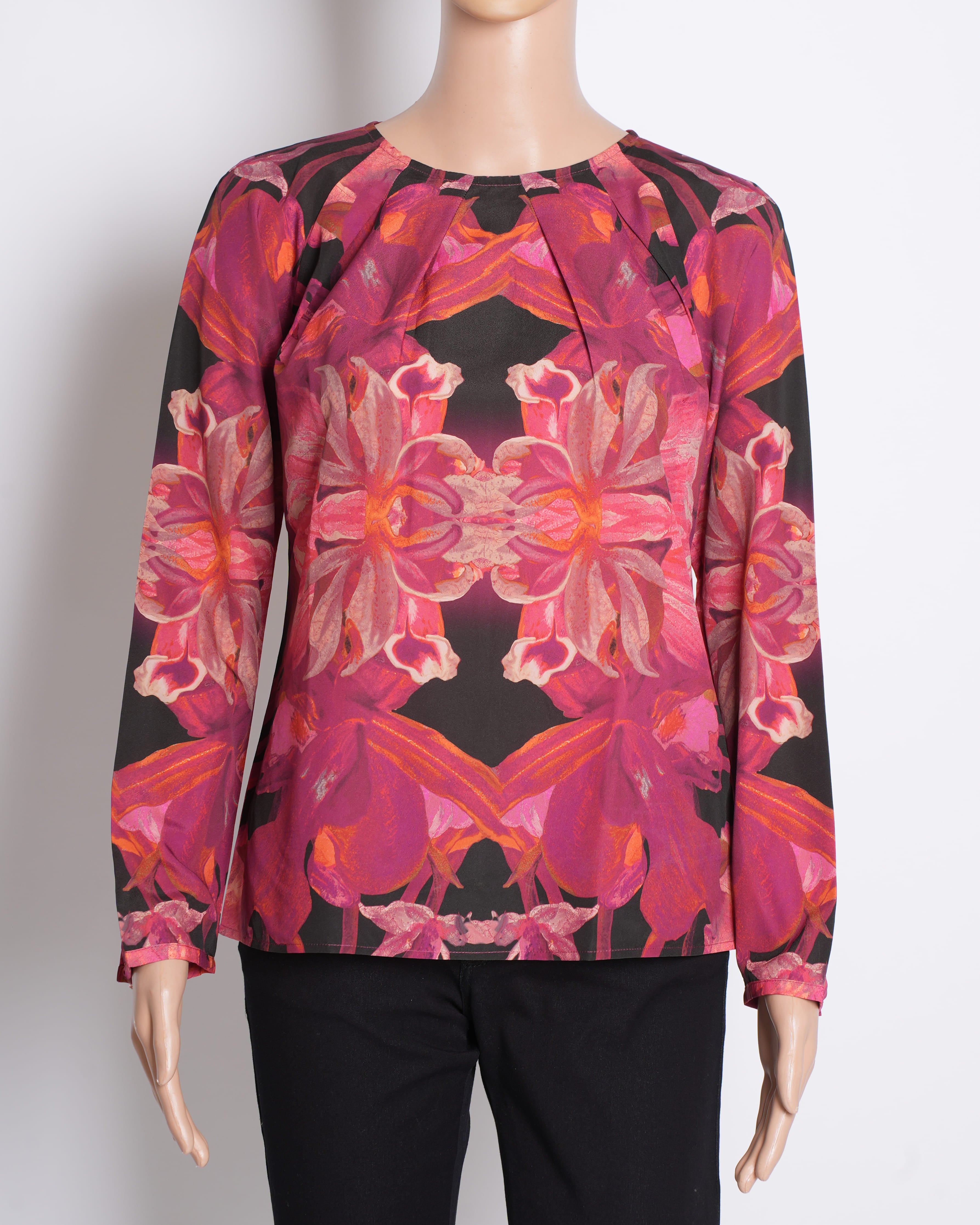 Ted Baker Floral Top In Red & Black
