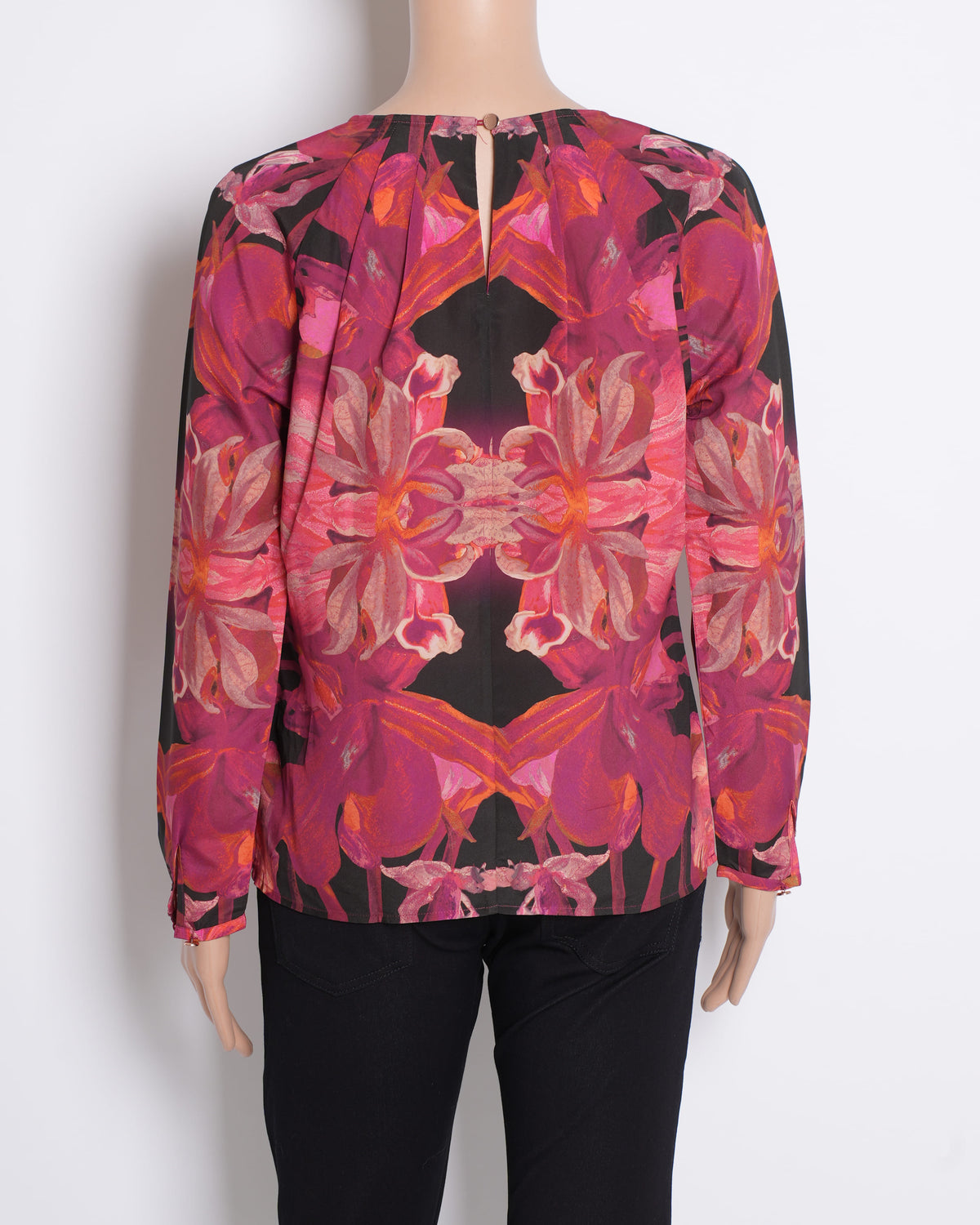 Ted Baker Floral Top In Red & Black