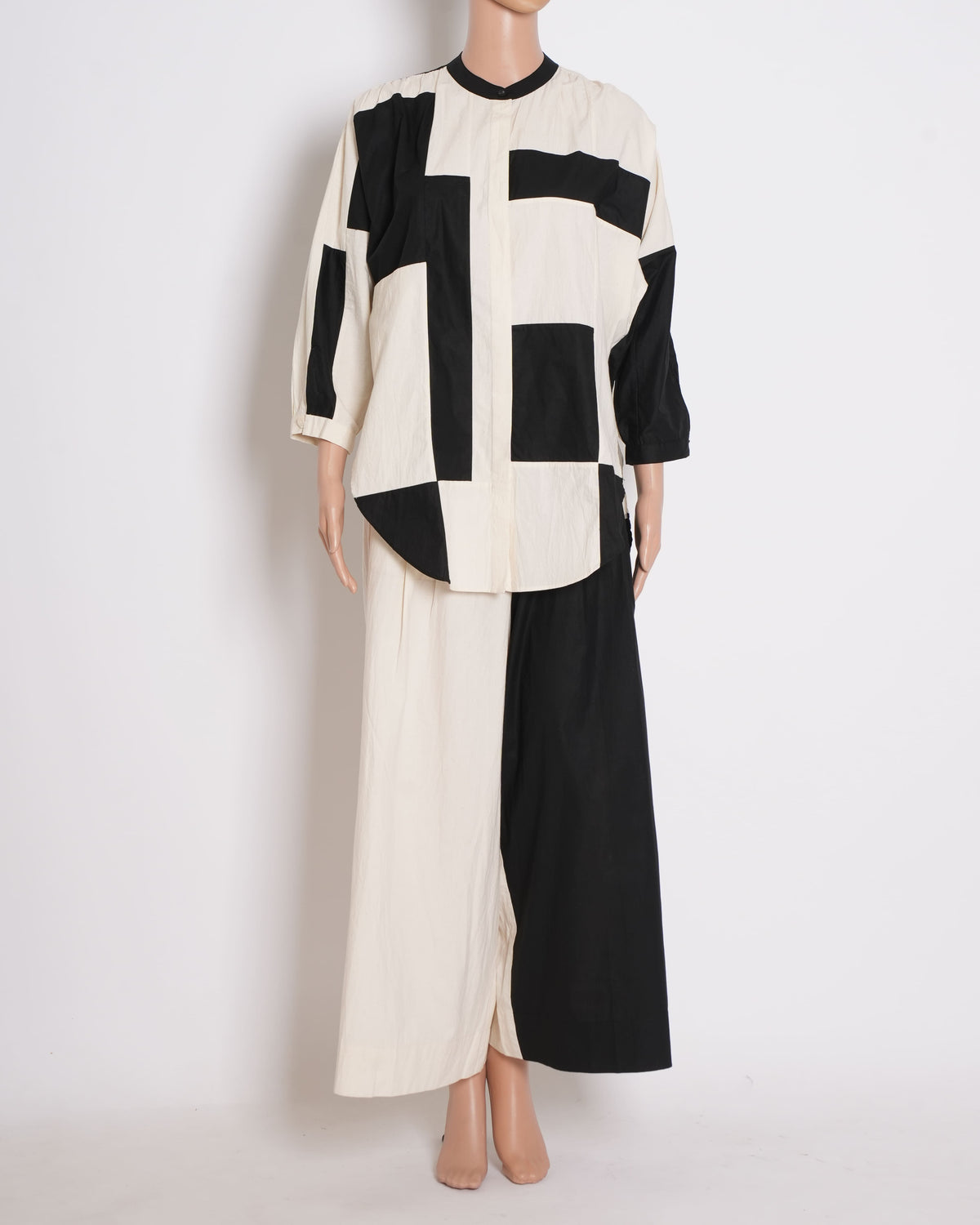 Ofrida Stardust silk Patchwork 2-piece Set In Raw Silk