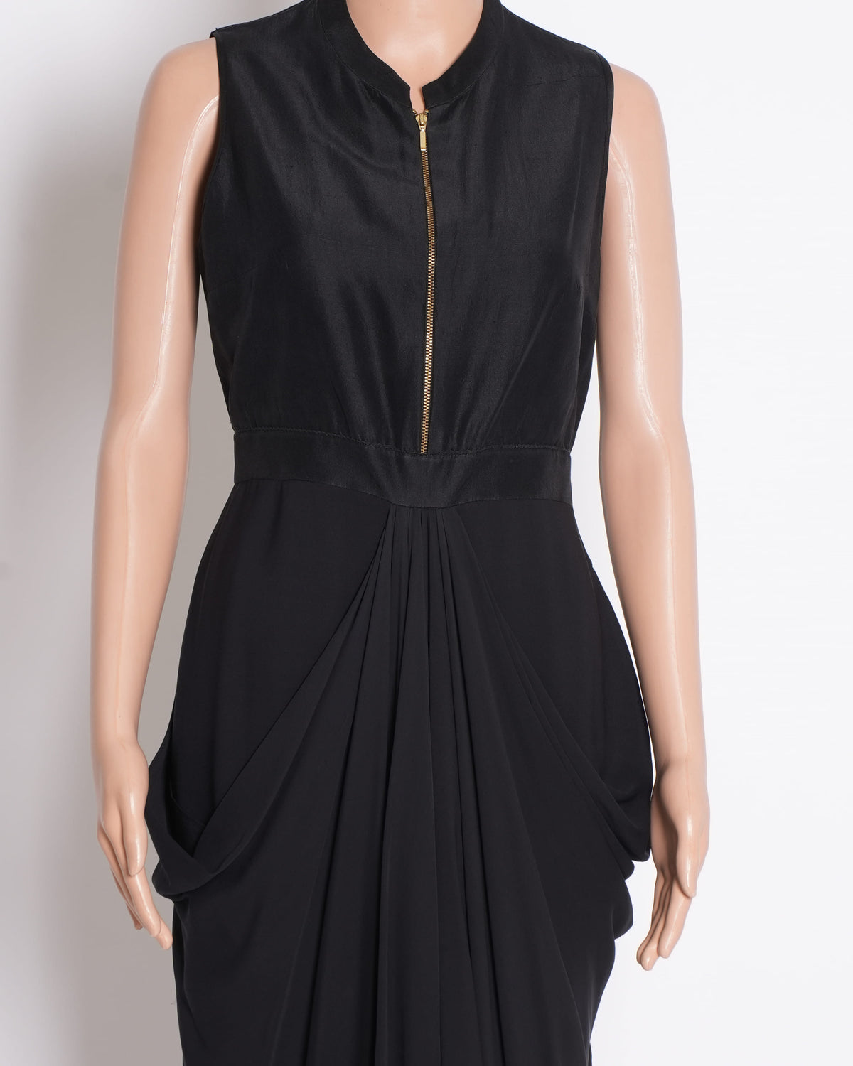 New Tarun Tahiliani black zip up dress