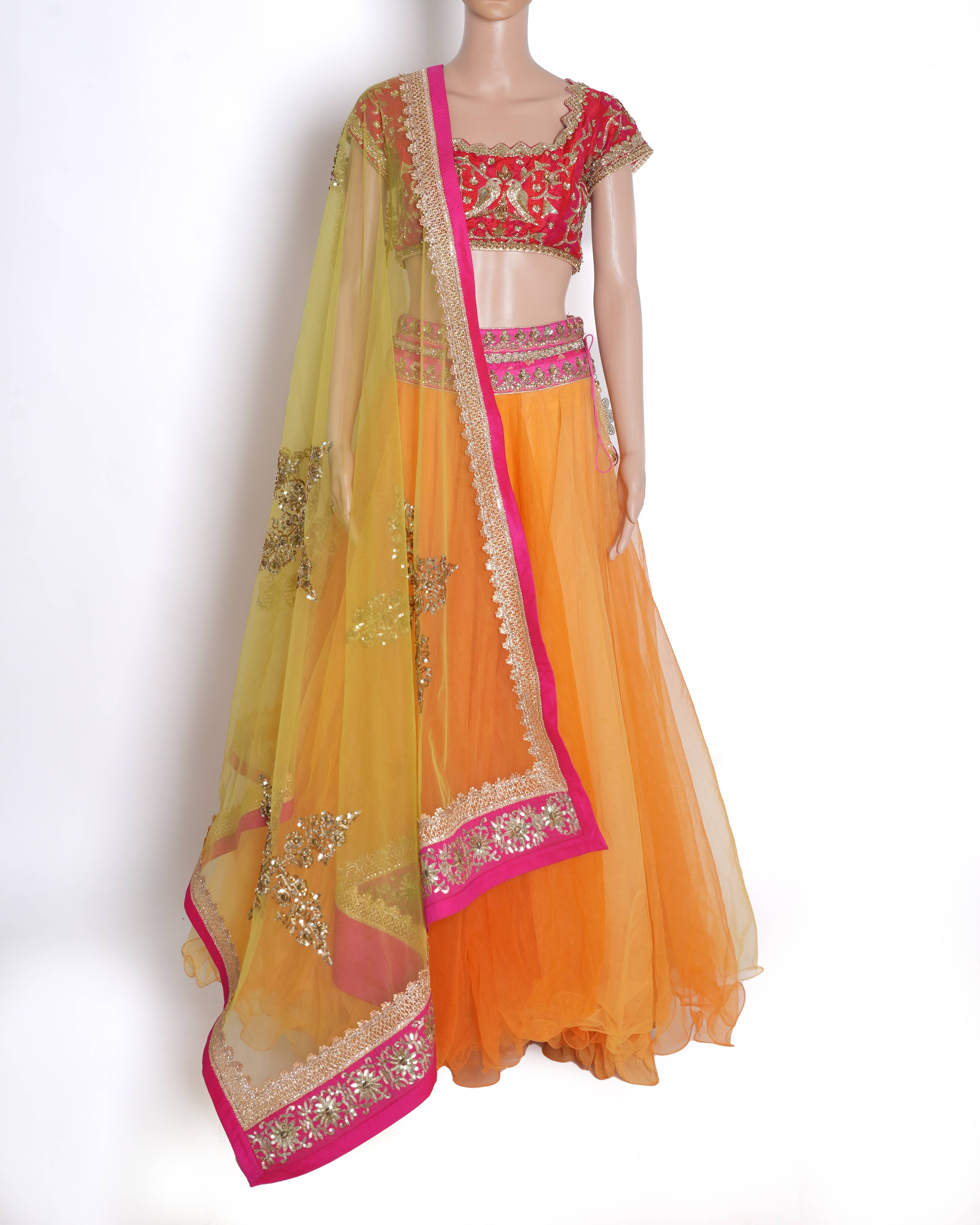 Anushree Reddy Net Lehenga Set of 3