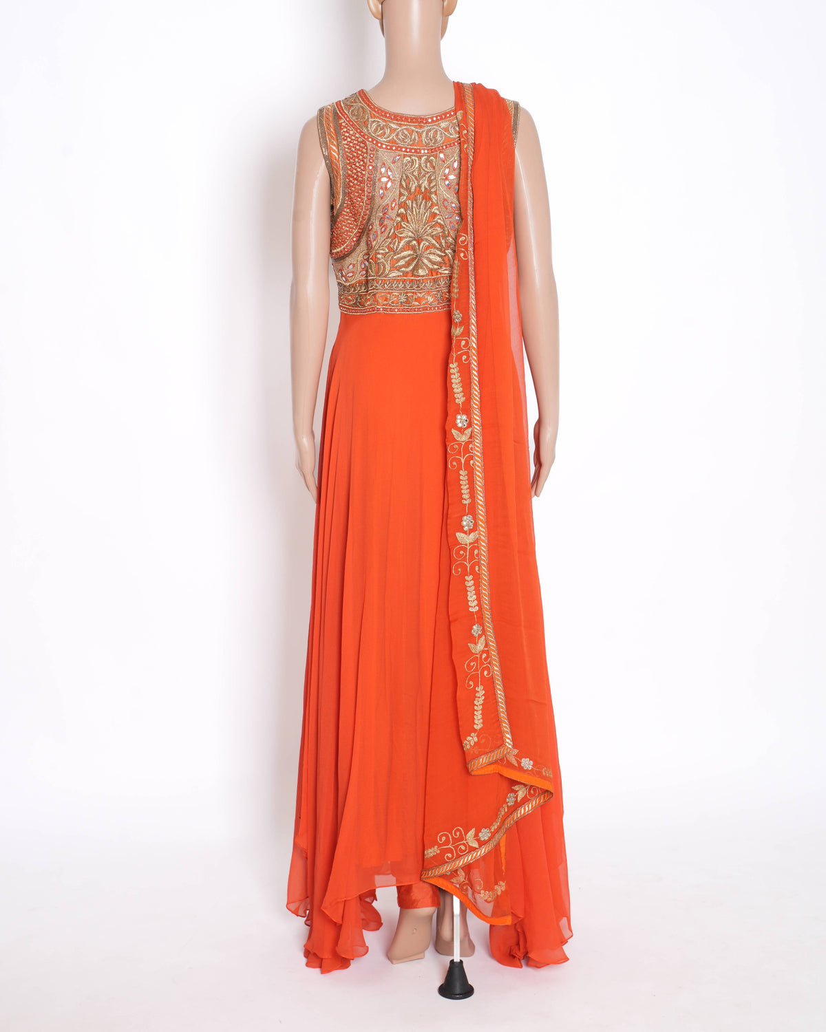 New Pankaj & Nidhi long kurta in orange set 3