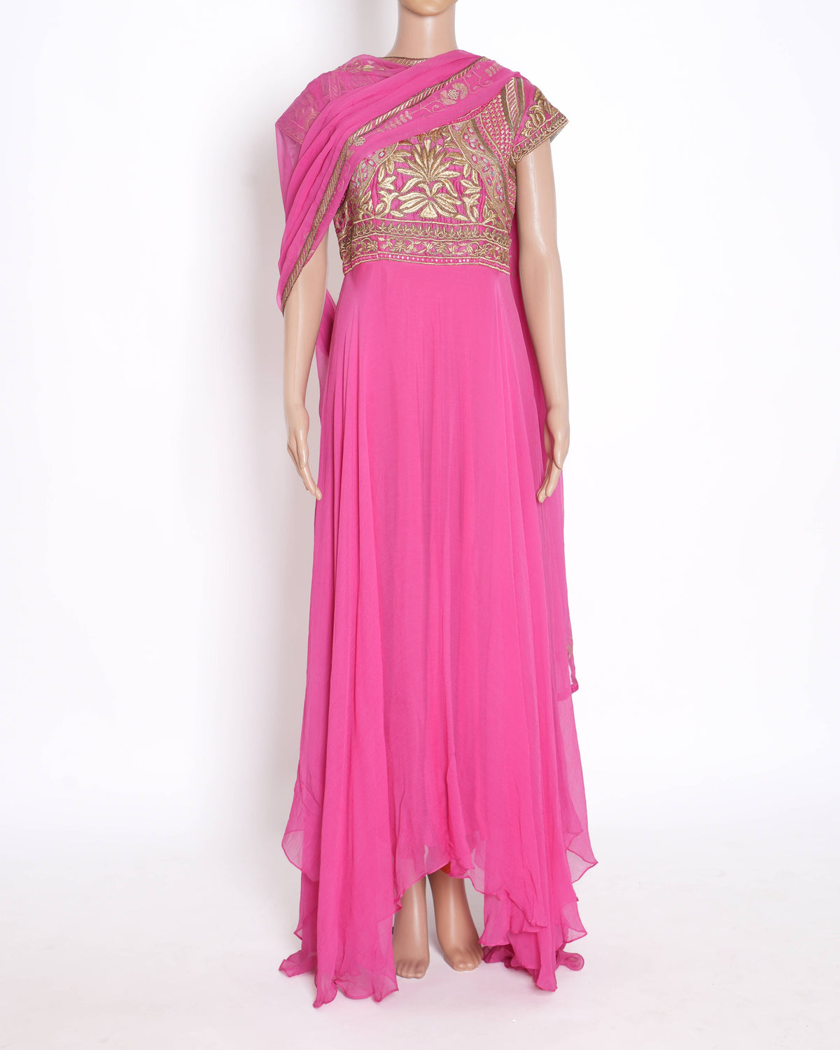 Pankaj & Nidhi long kurta set if 3 in pink