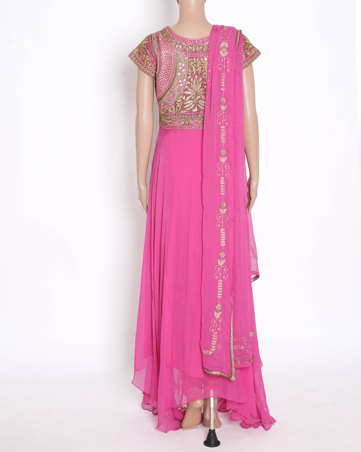 Pankaj & Nidhi long kurta set if 3 in pink