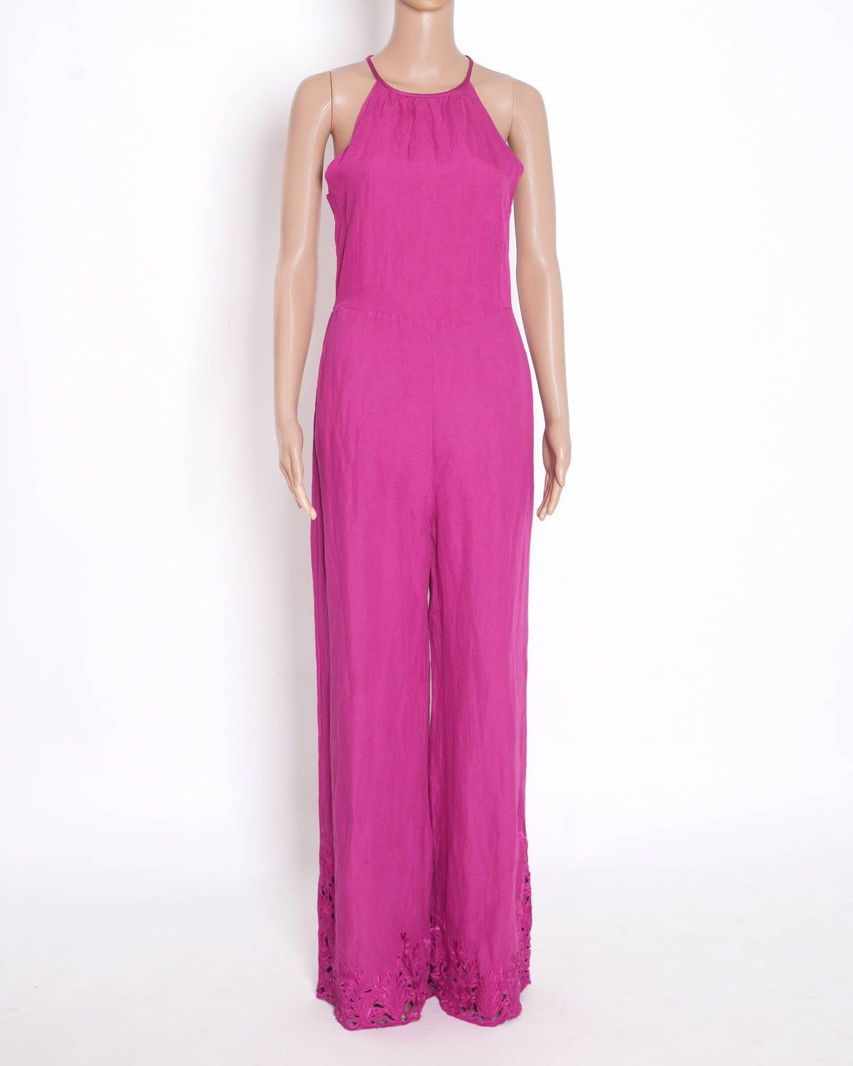 New Anthropologie Linen Blend Cutwork Jumpsuit