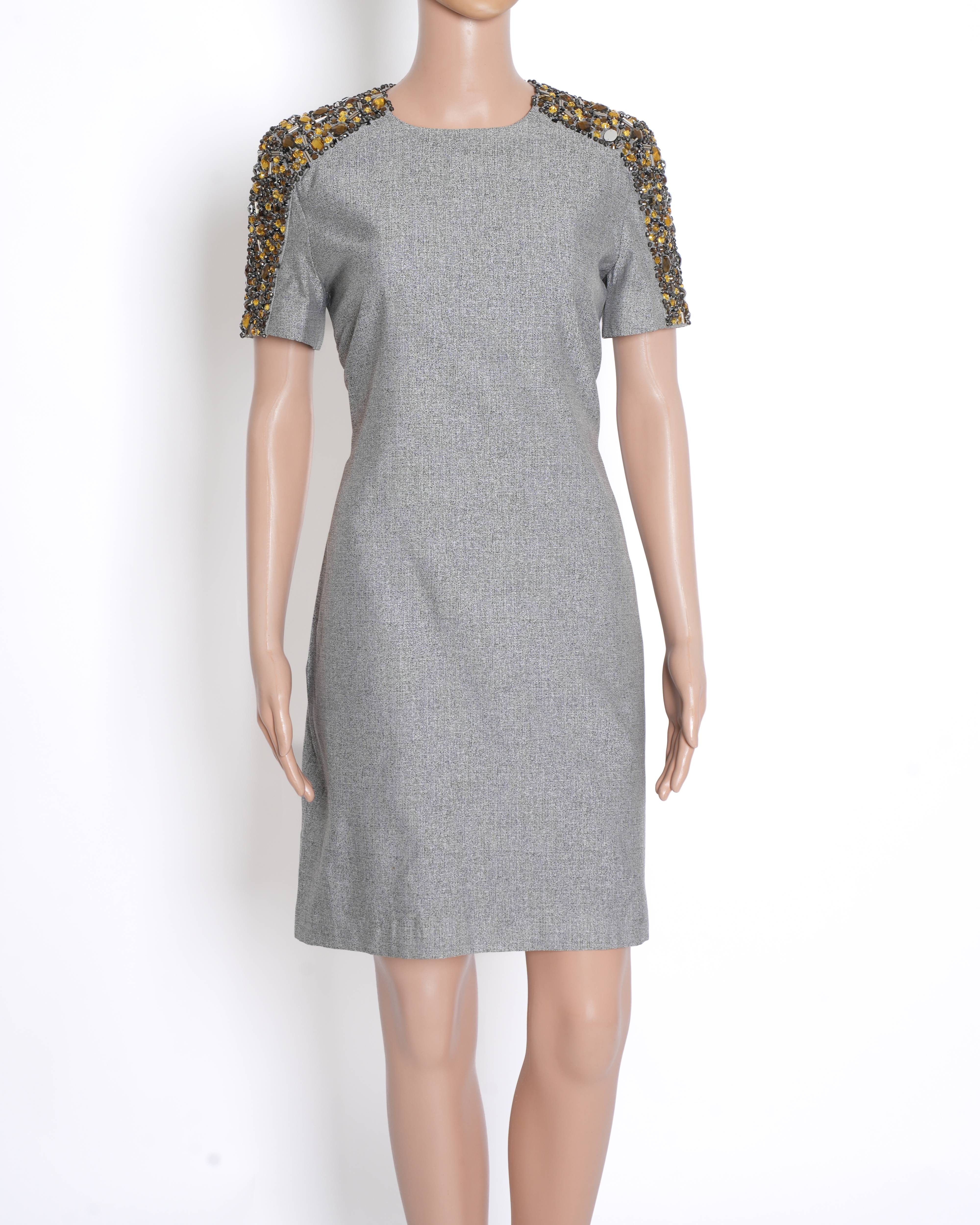 Burberry grey crystal embellished dress