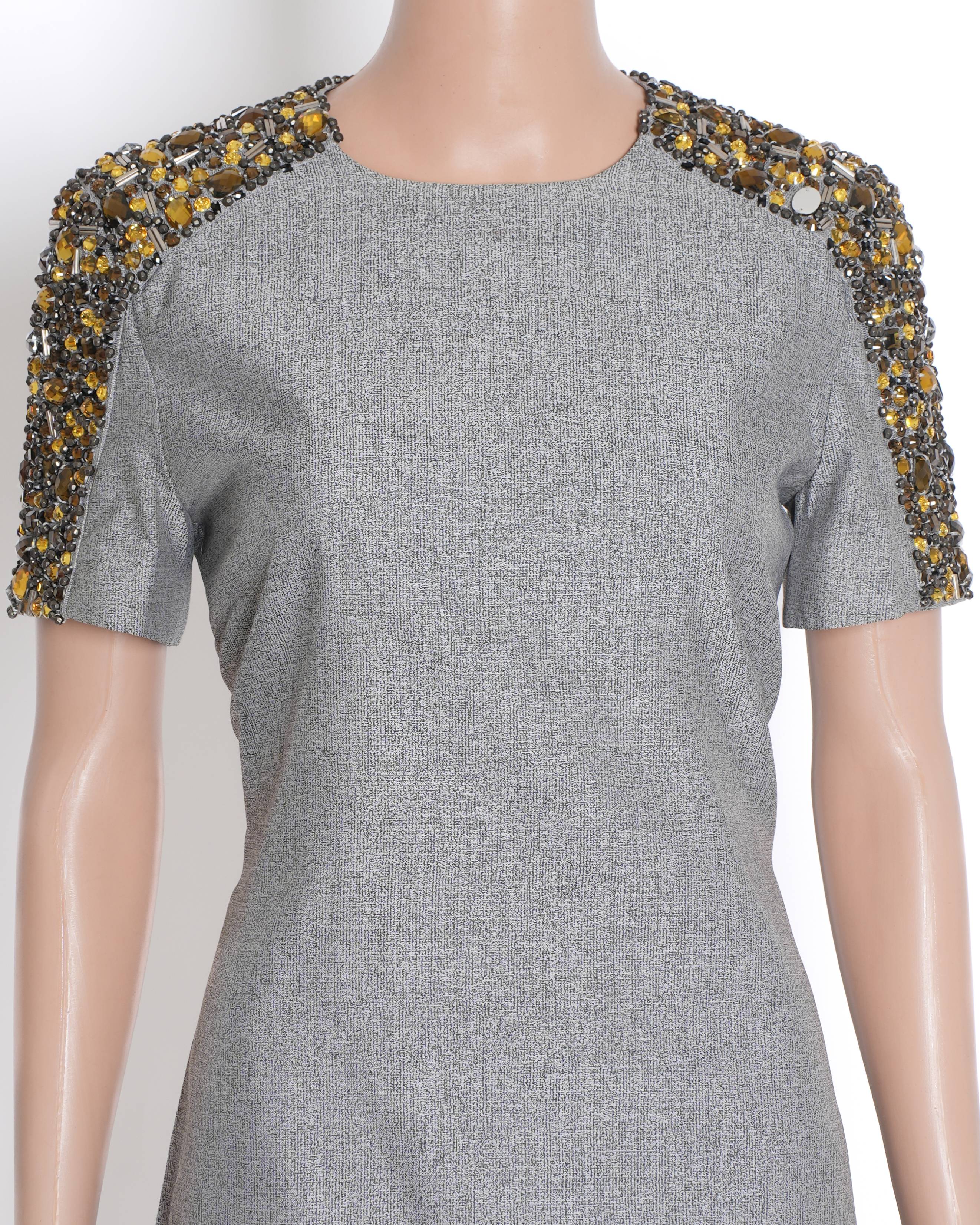 Burberry grey crystal embellished dress