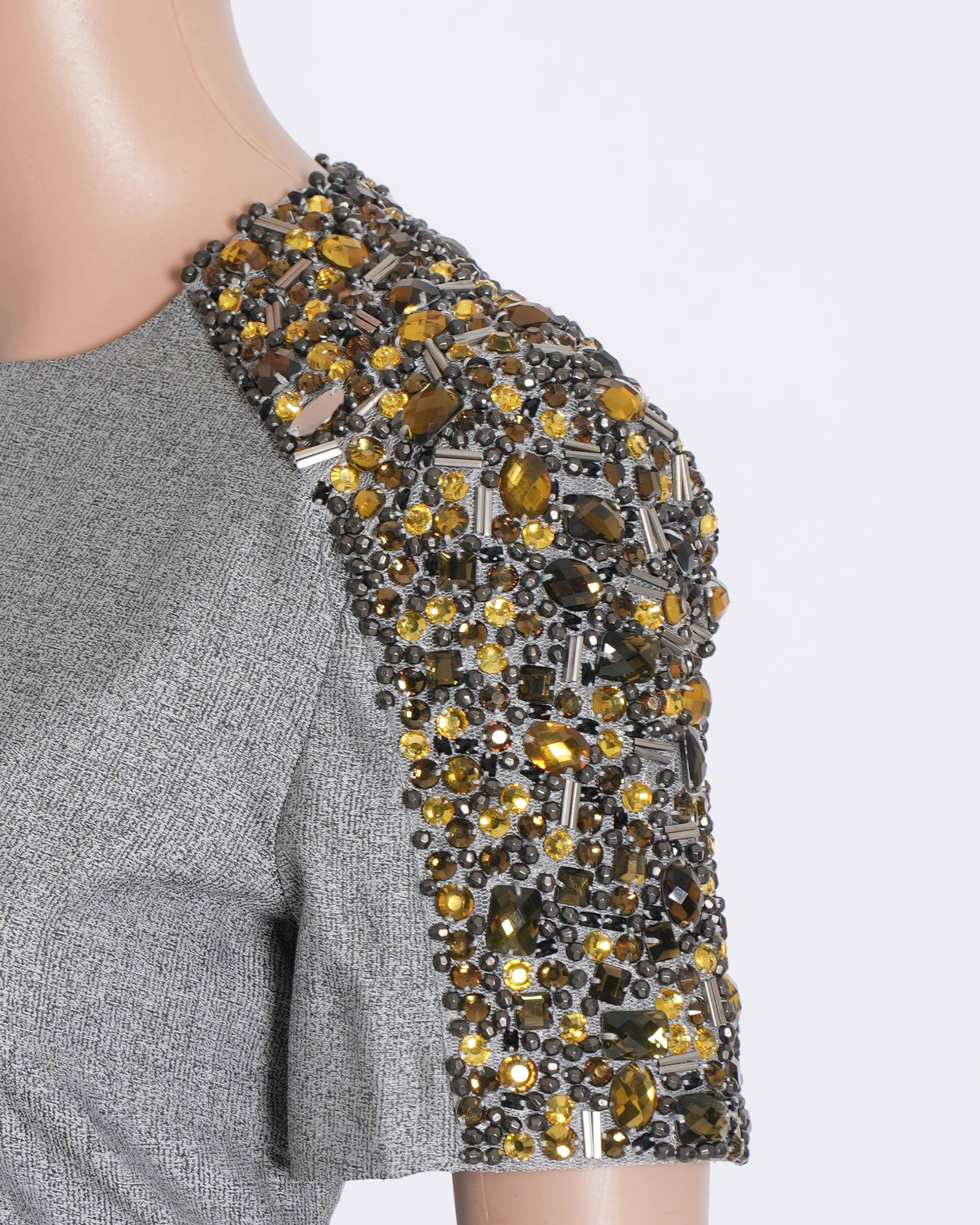 Burberry grey crystal embellished dress